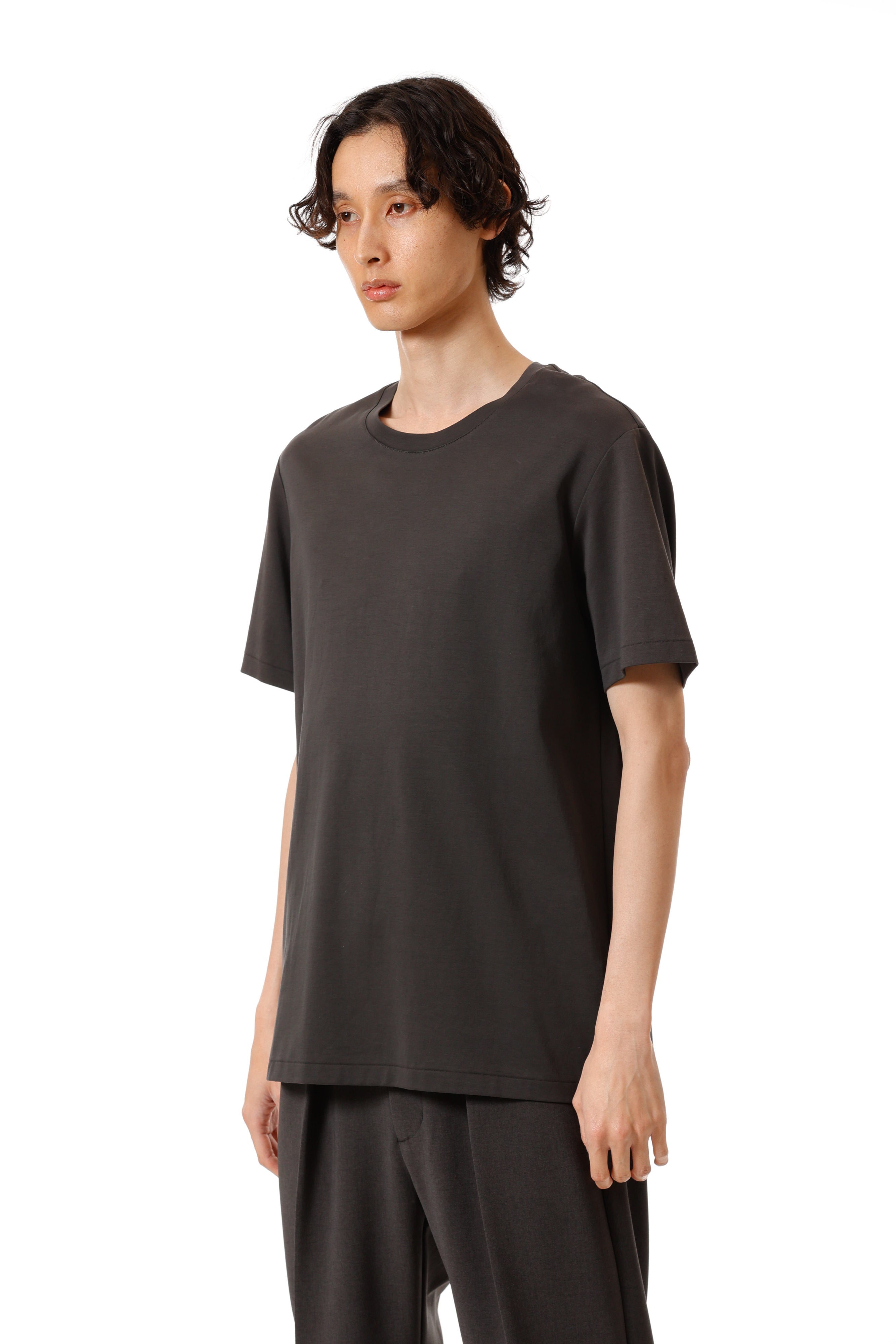 AJ52-090 コットンダブルフェイス スリムフィットS/STシャツ