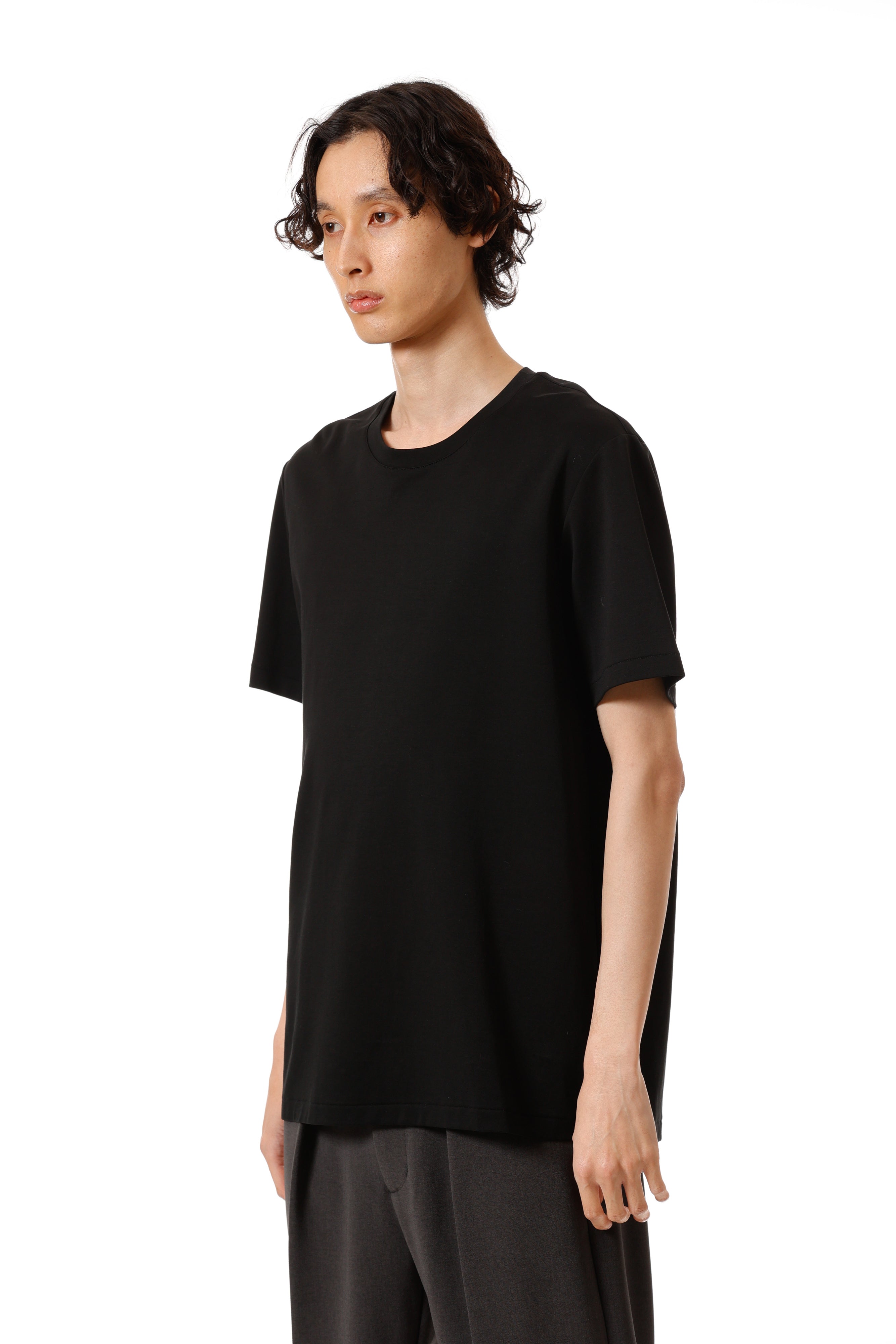 AJ52-090 コットンダブルフェイス スリムフィットS/STシャツ