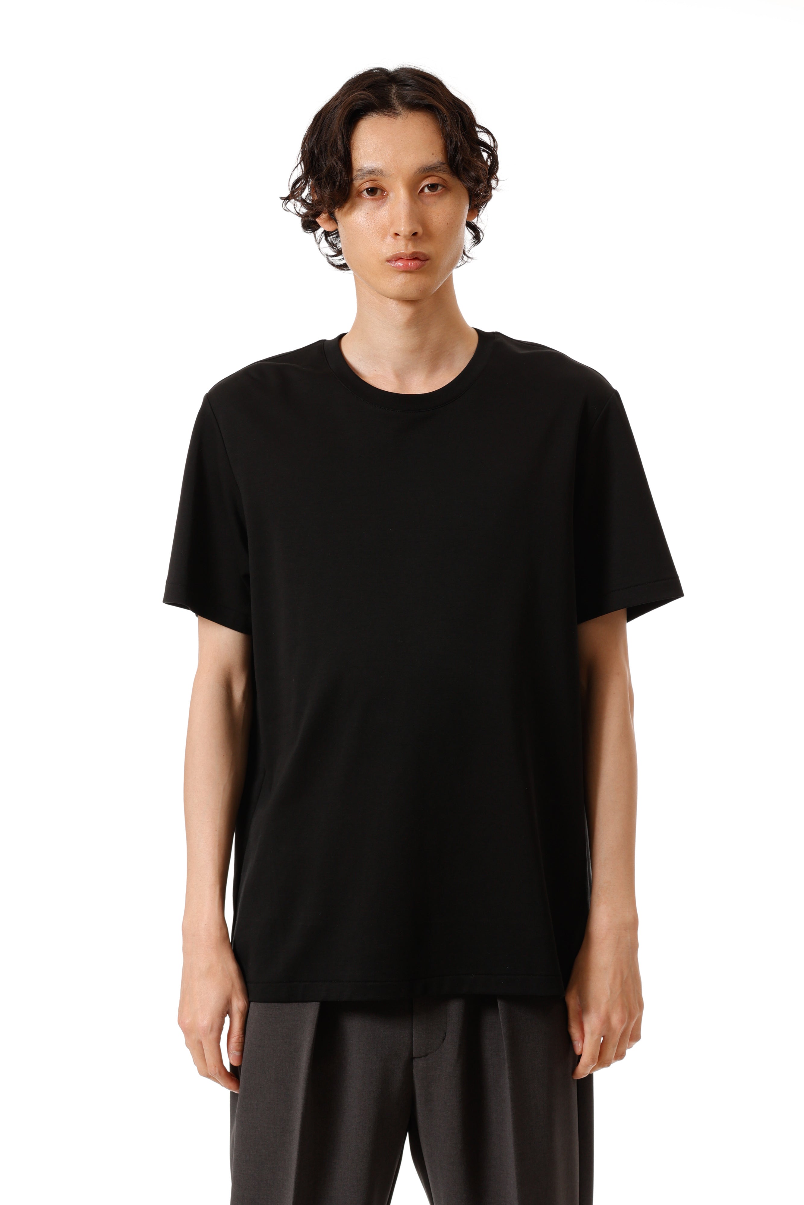 AJ52-090 コットンダブルフェイス スリムフィットS/STシャツ