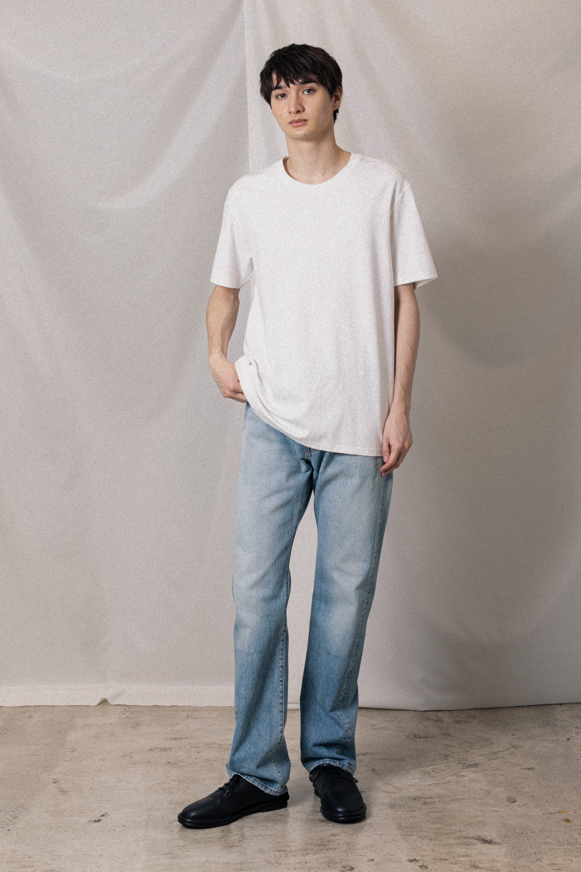 AJ52-090 コットンダブルフェイス スリムフィットS/STシャツ