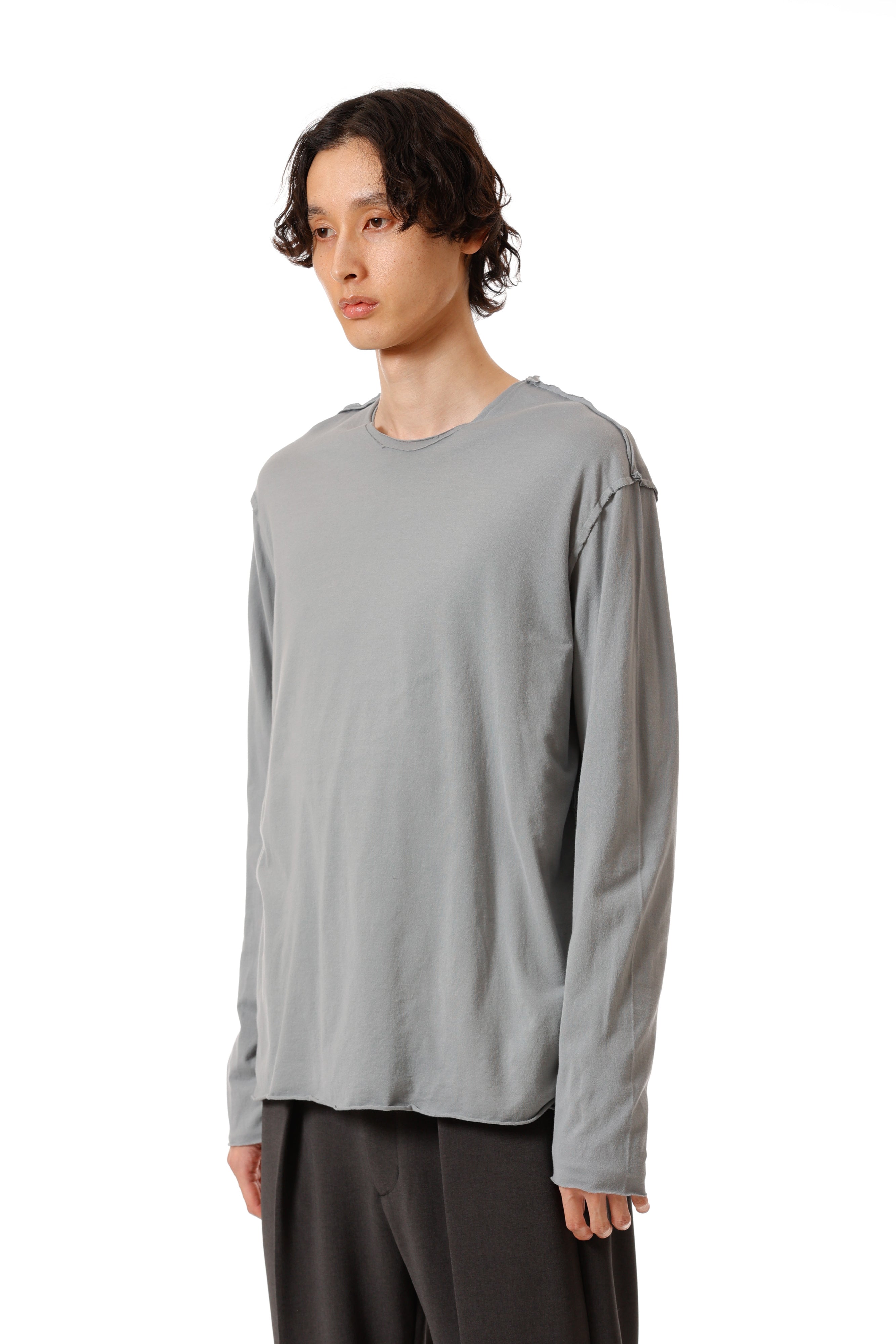 AJ52-091 ピマコットンジャージー スリムフィット レイヤード L/S カットソー