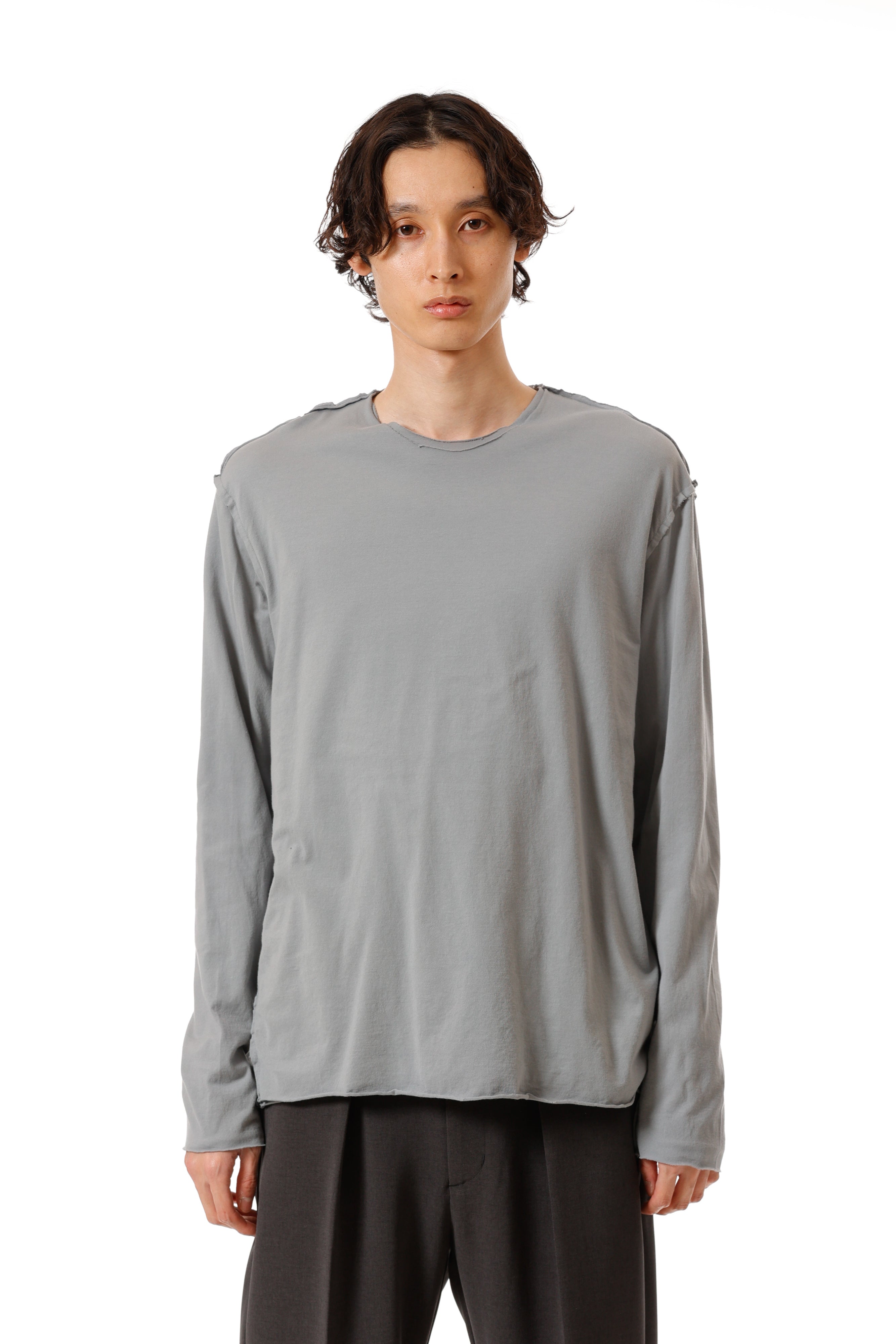 AJ52-091 ピマコットンジャージー スリムフィット レイヤード L/S カットソー