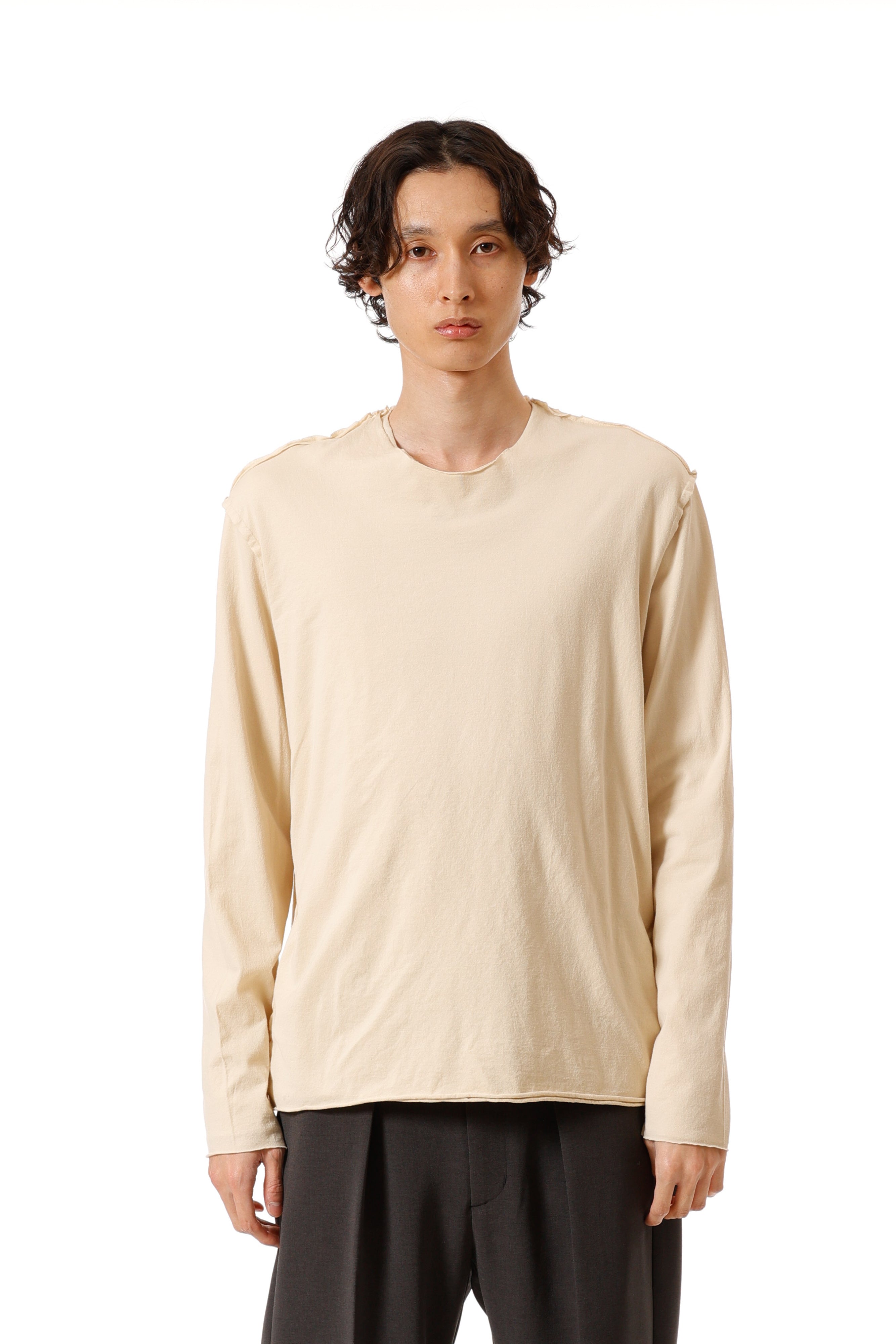 AJ52-091 ピマコットンジャージー スリムフィット レイヤード L/S カットソー