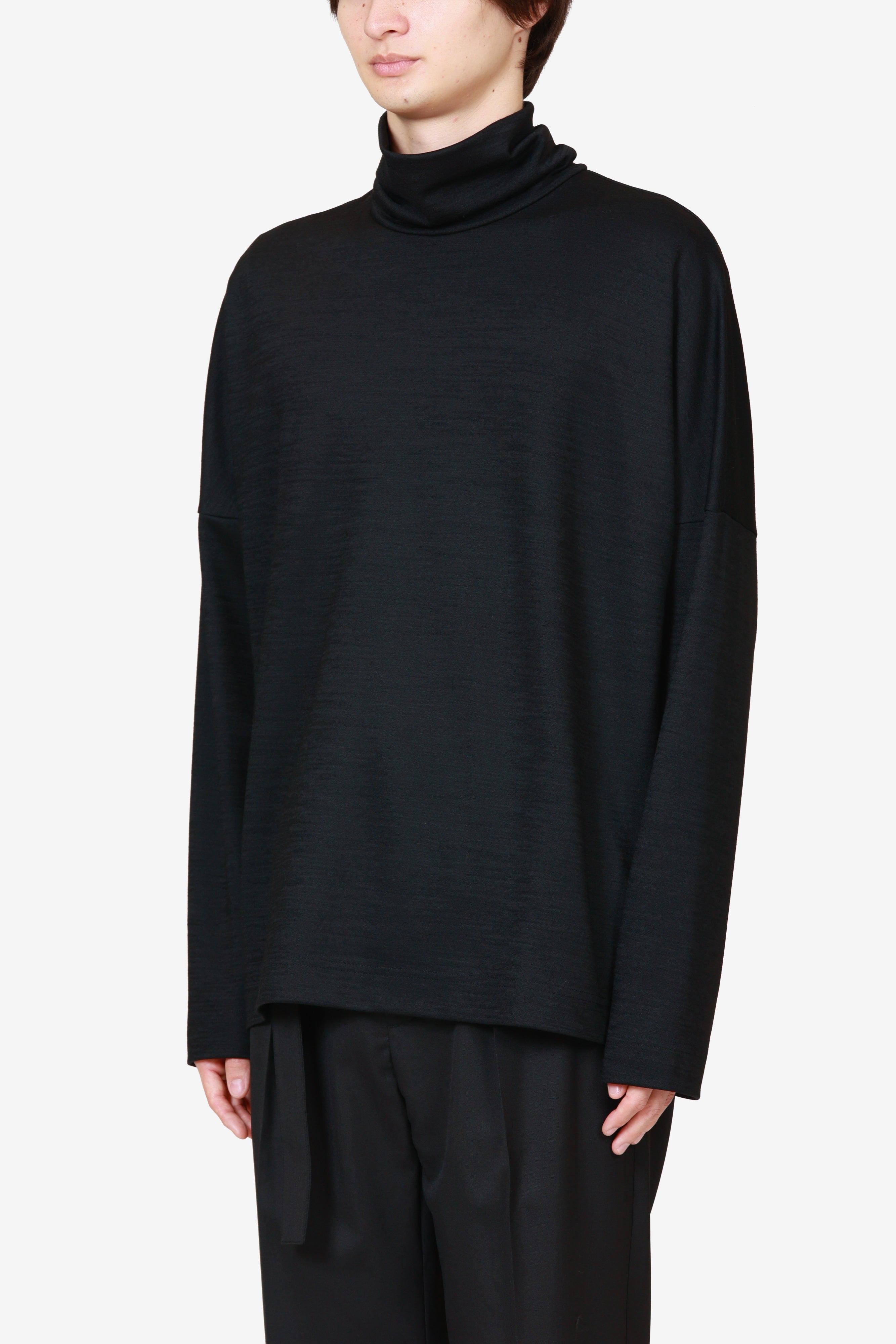 限定商品 AJ52-114 ウール/ナイロンスムース ハイネックカットソーL/S