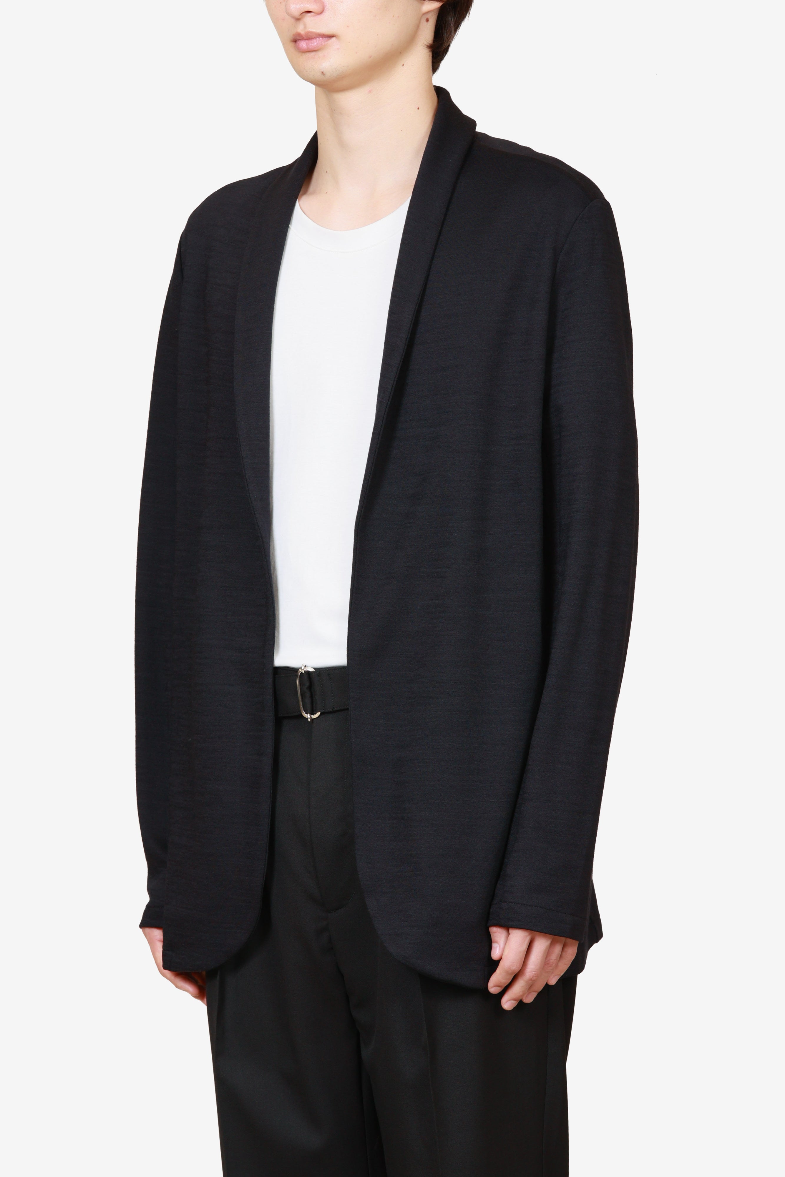 限定商品 AJ52-115 ウール/ナイロンスムース ストールカラージャケット