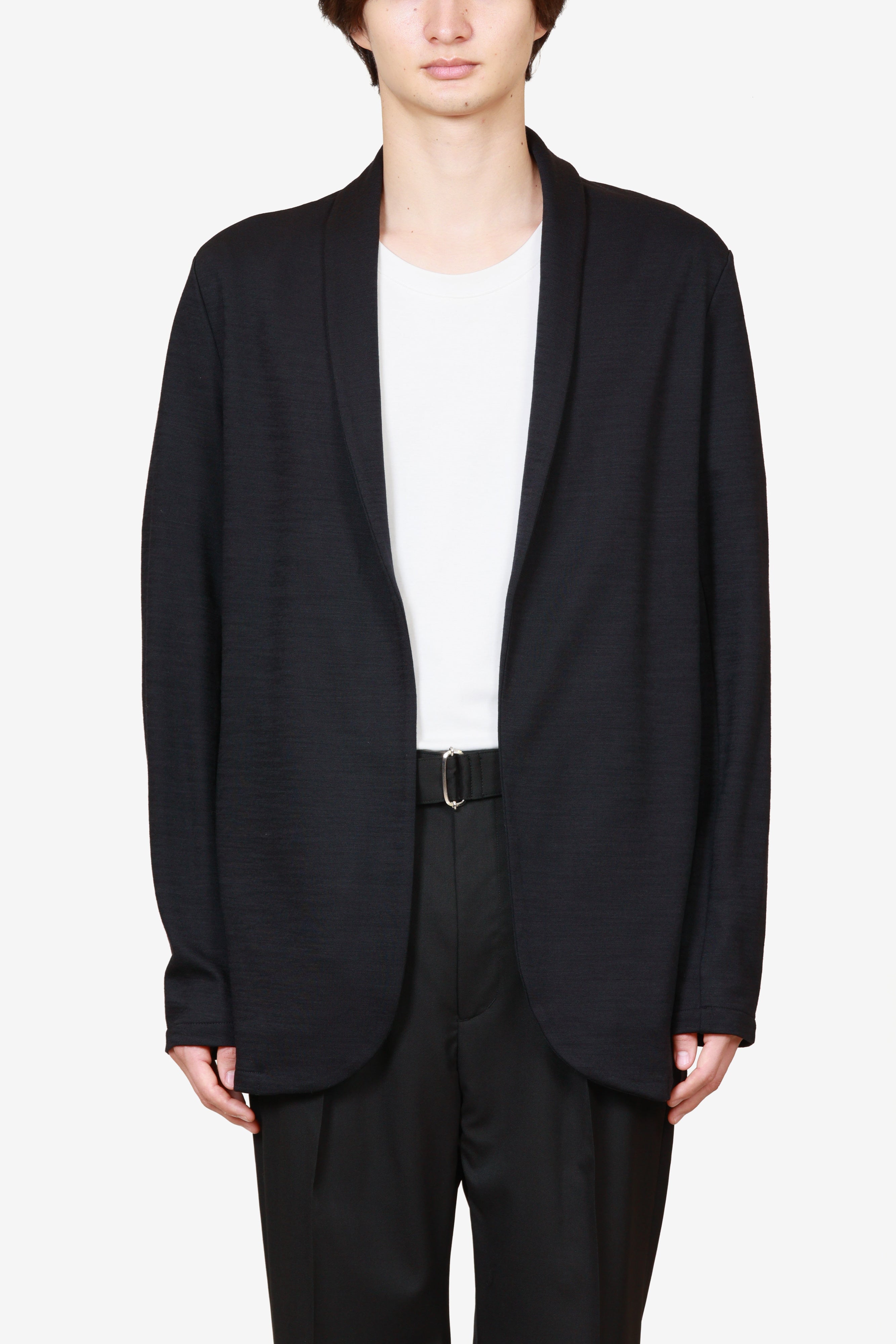 限定商品 AJ52-115 ウール/ナイロンスムース ストールカラージャケット