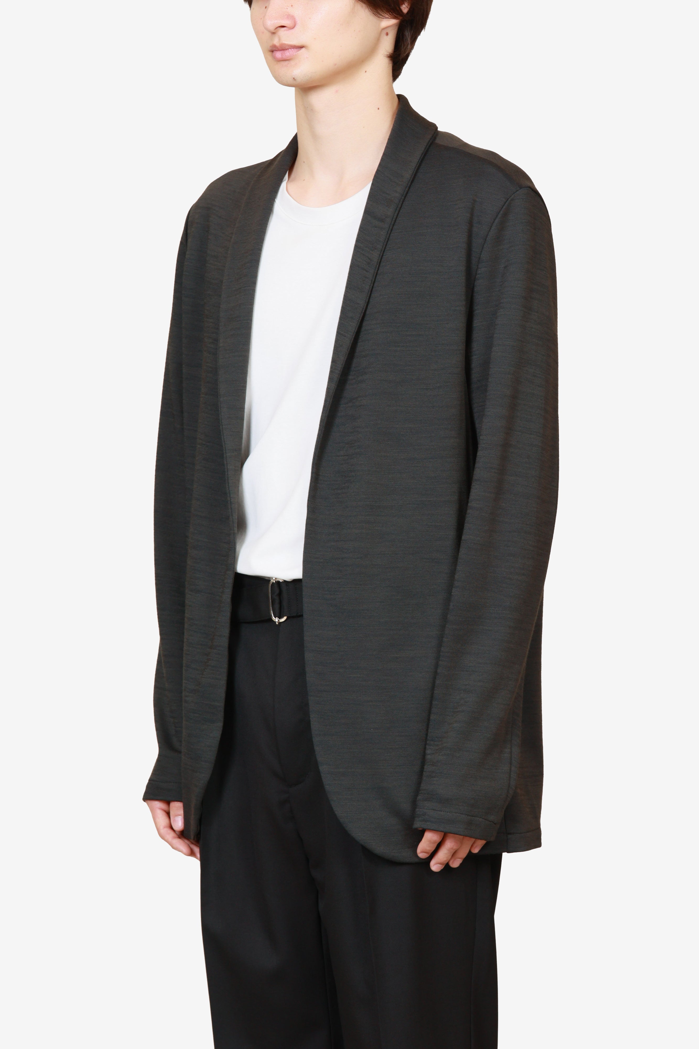 限定商品 AJ52-115 ウール/ナイロンスムース ストールカラージャケット