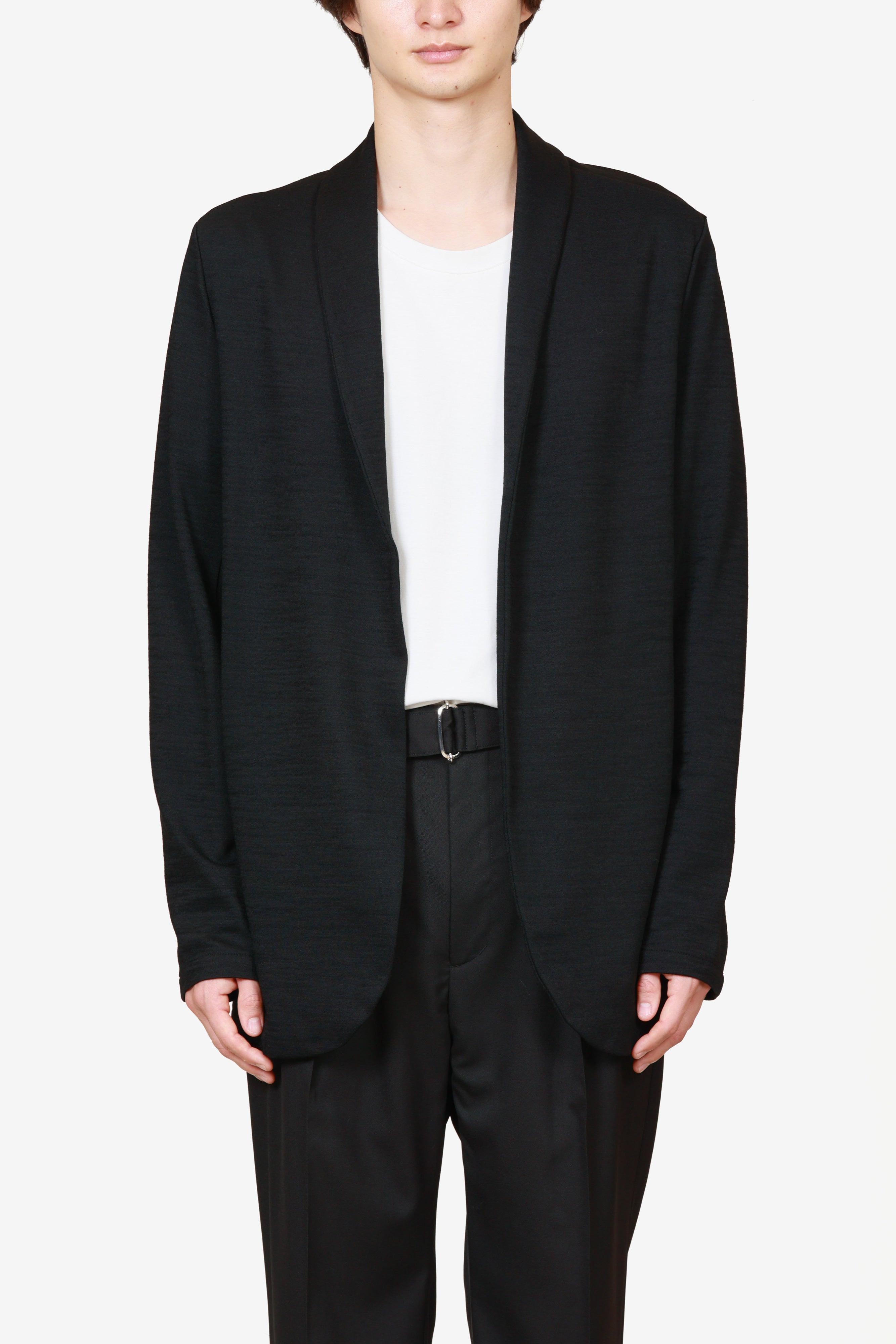 限定商品 AJ52-115 ウール/ナイロンスムース ストールカラージャケット