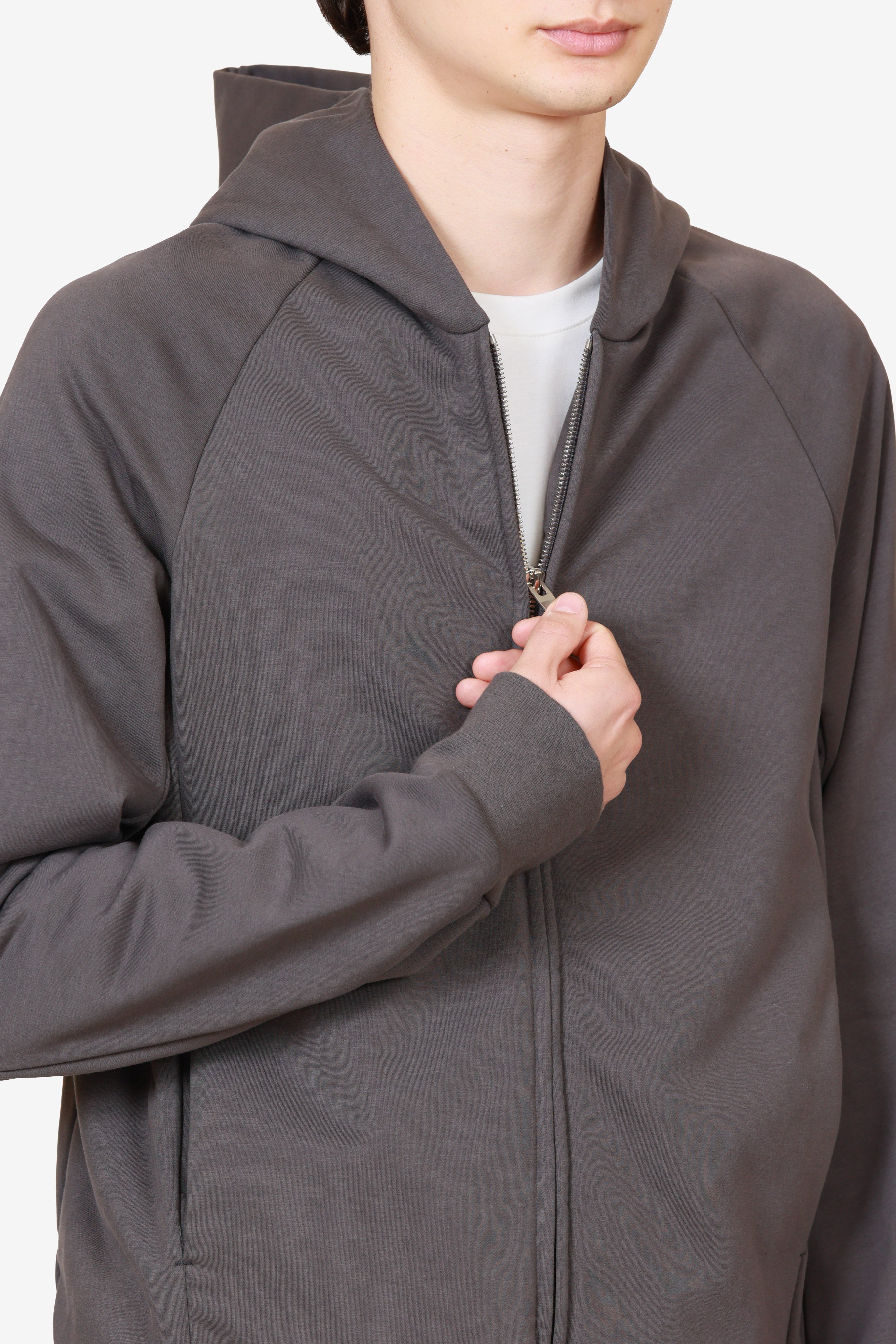 限定商品 AJ52-116 コットンストレッチテリー スリムシルエットジップアップフーディ