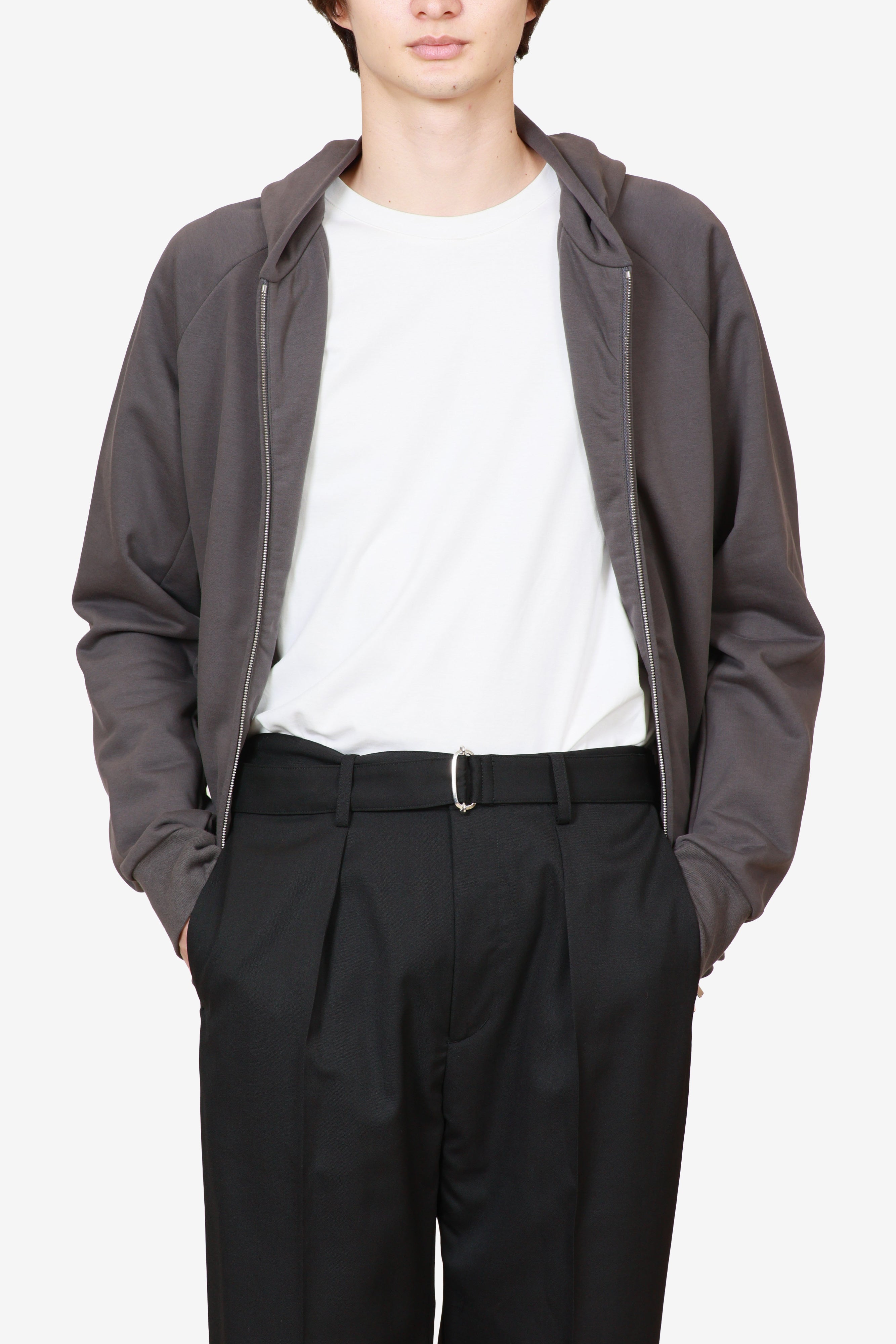 限定商品 AJ52-116 コットンストレッチテリー スリムシルエットジップアップフーディ