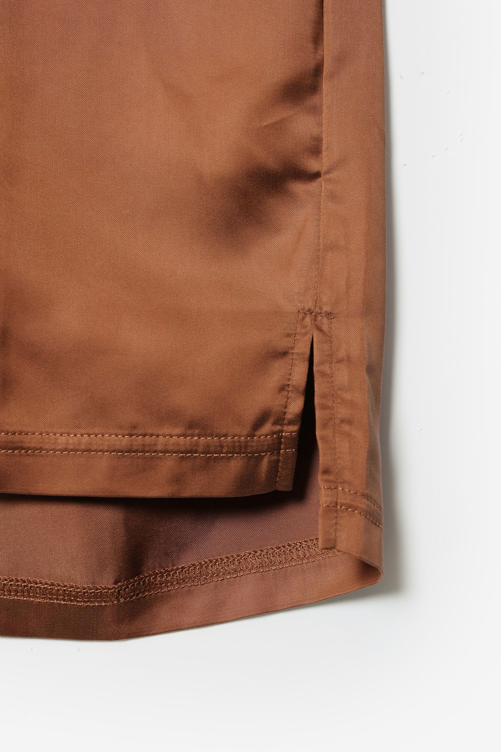 キュプラ/ポリエステル フィブリルサテン S/S Tシャツ