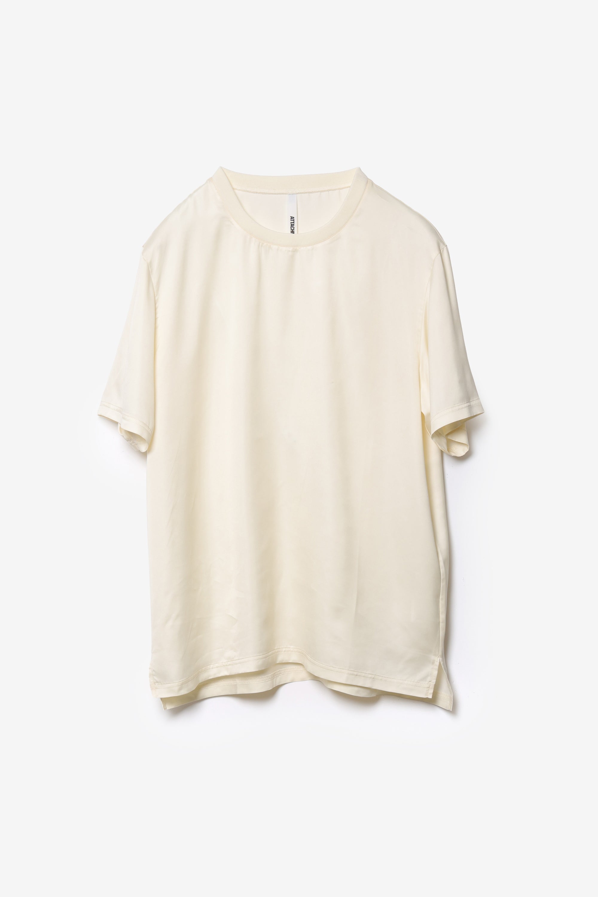 キュプラ/ポリエステル フィブリルサテン S/S Tシャツ