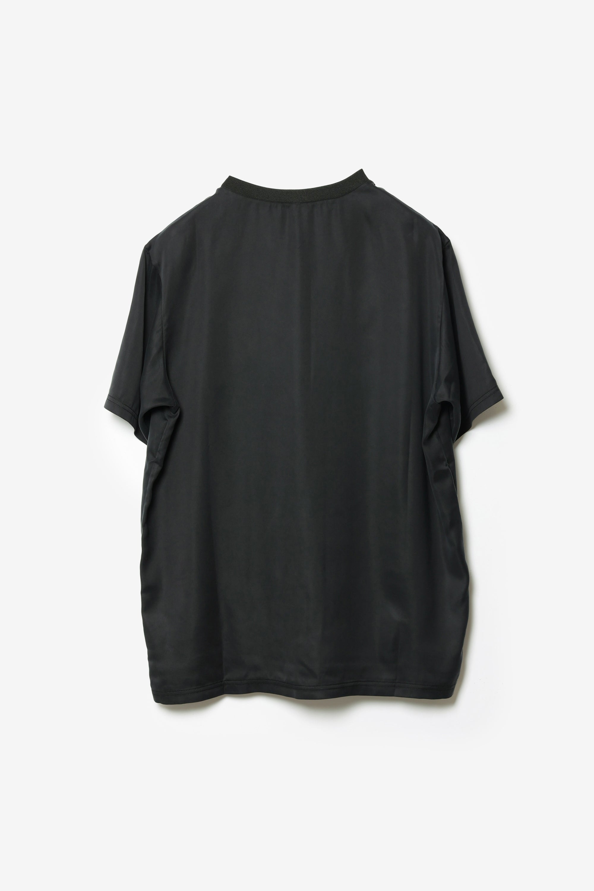 キュプラ/ポリエステル フィブリルサテン S/S Tシャツ