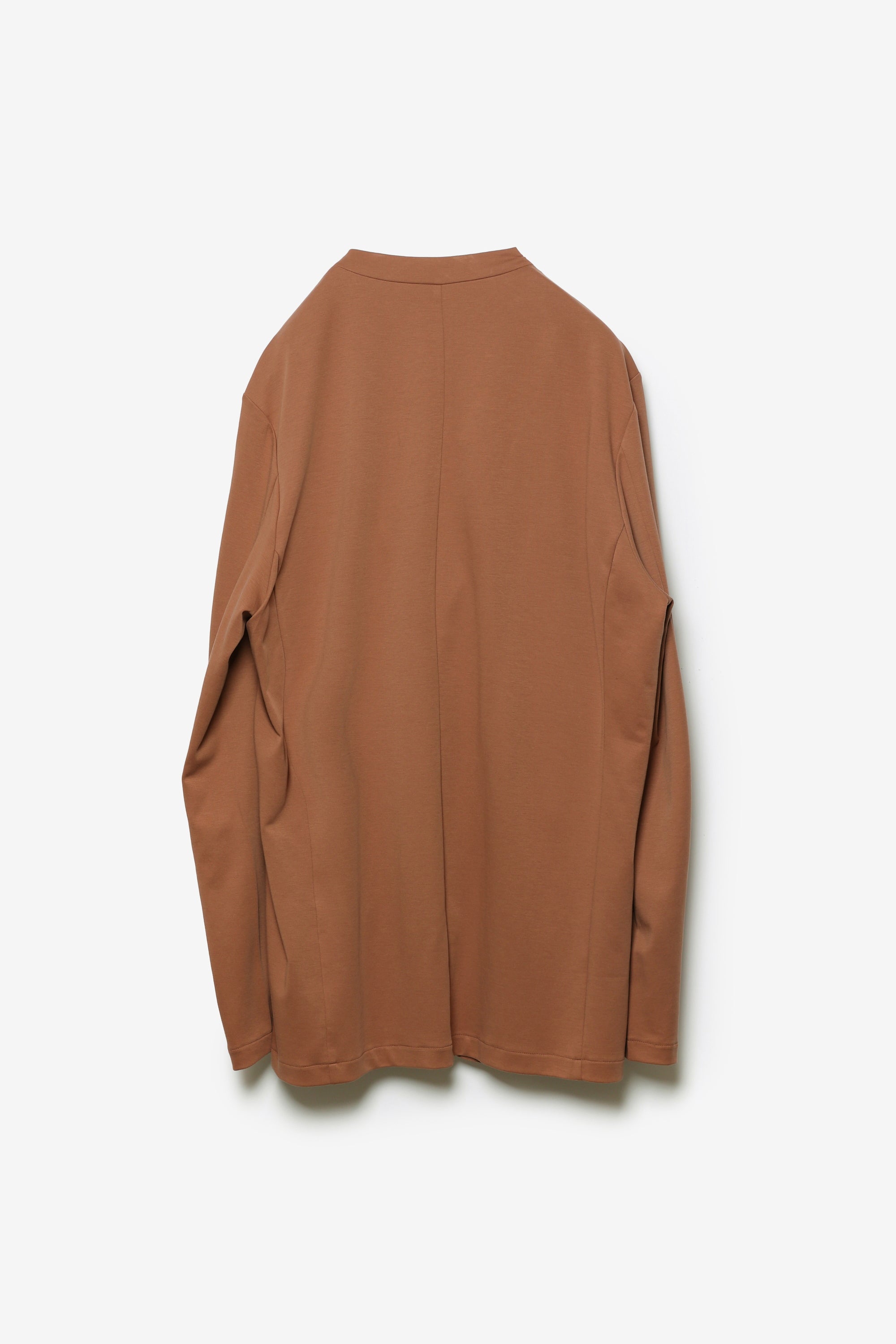 コットンダブルフェイス ノーカラーカーディガン