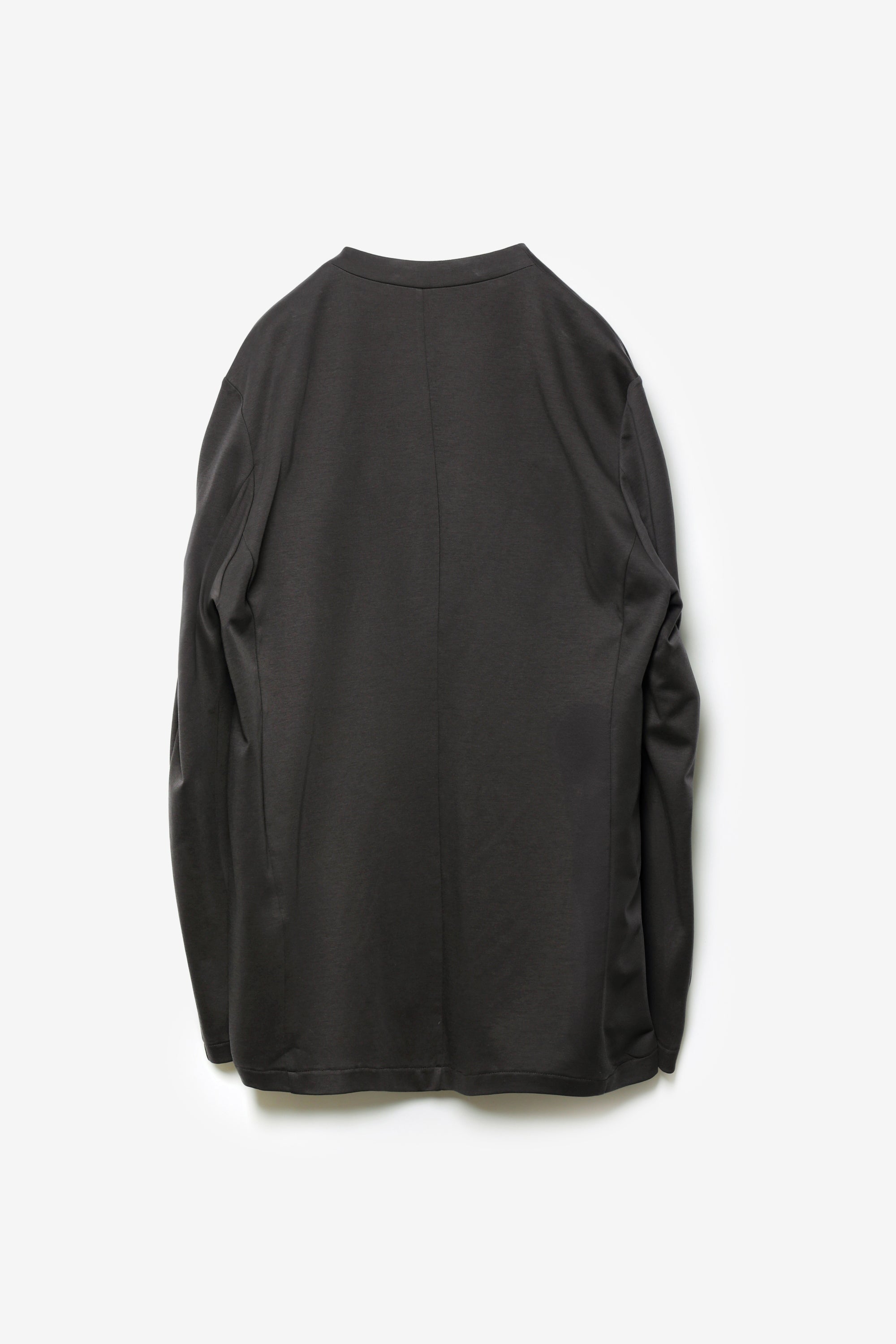 コットンダブルフェイス ノーカラーカーディガン