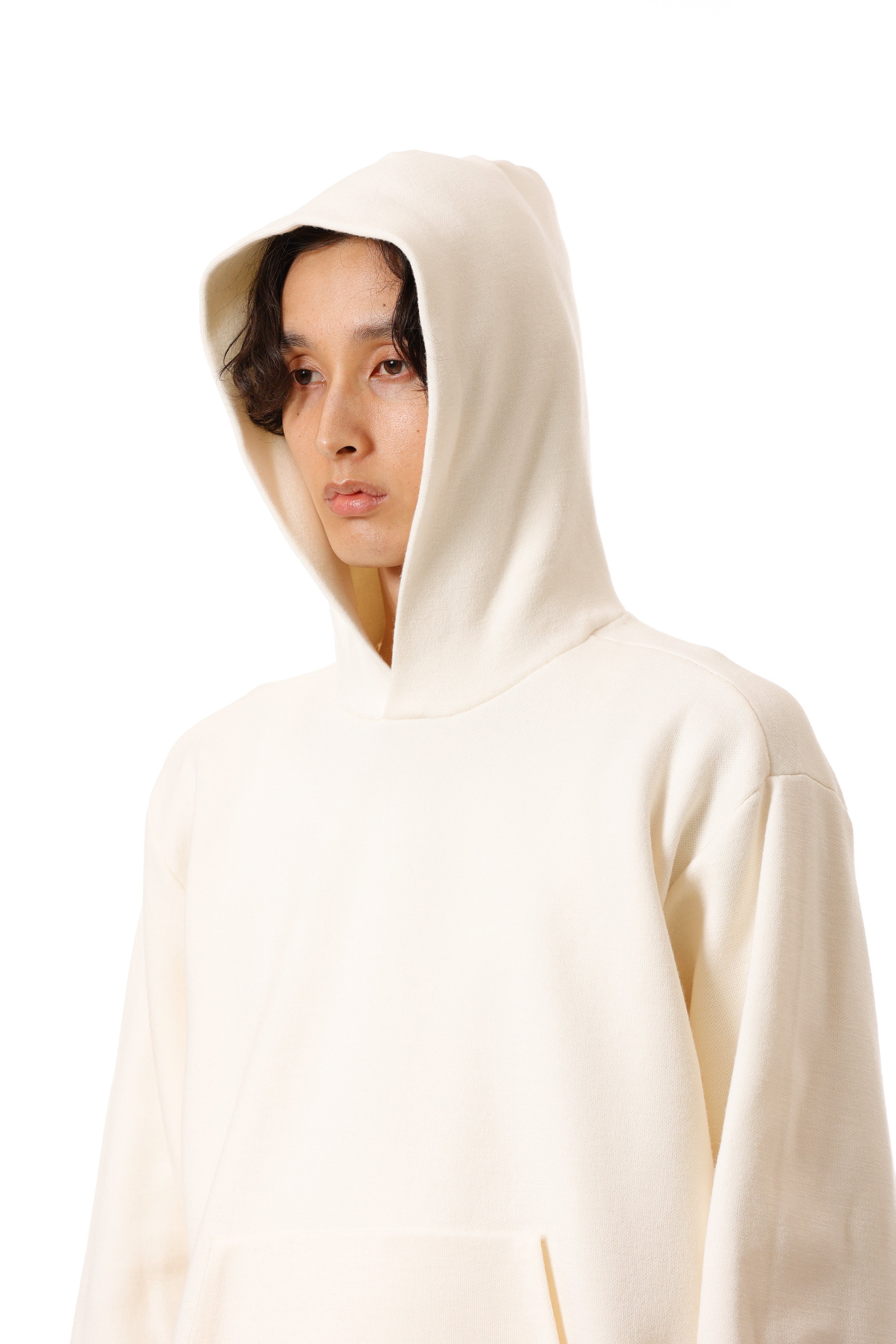 AK52-034 ウール×ポリエステルダブルフェイスニット フーディ