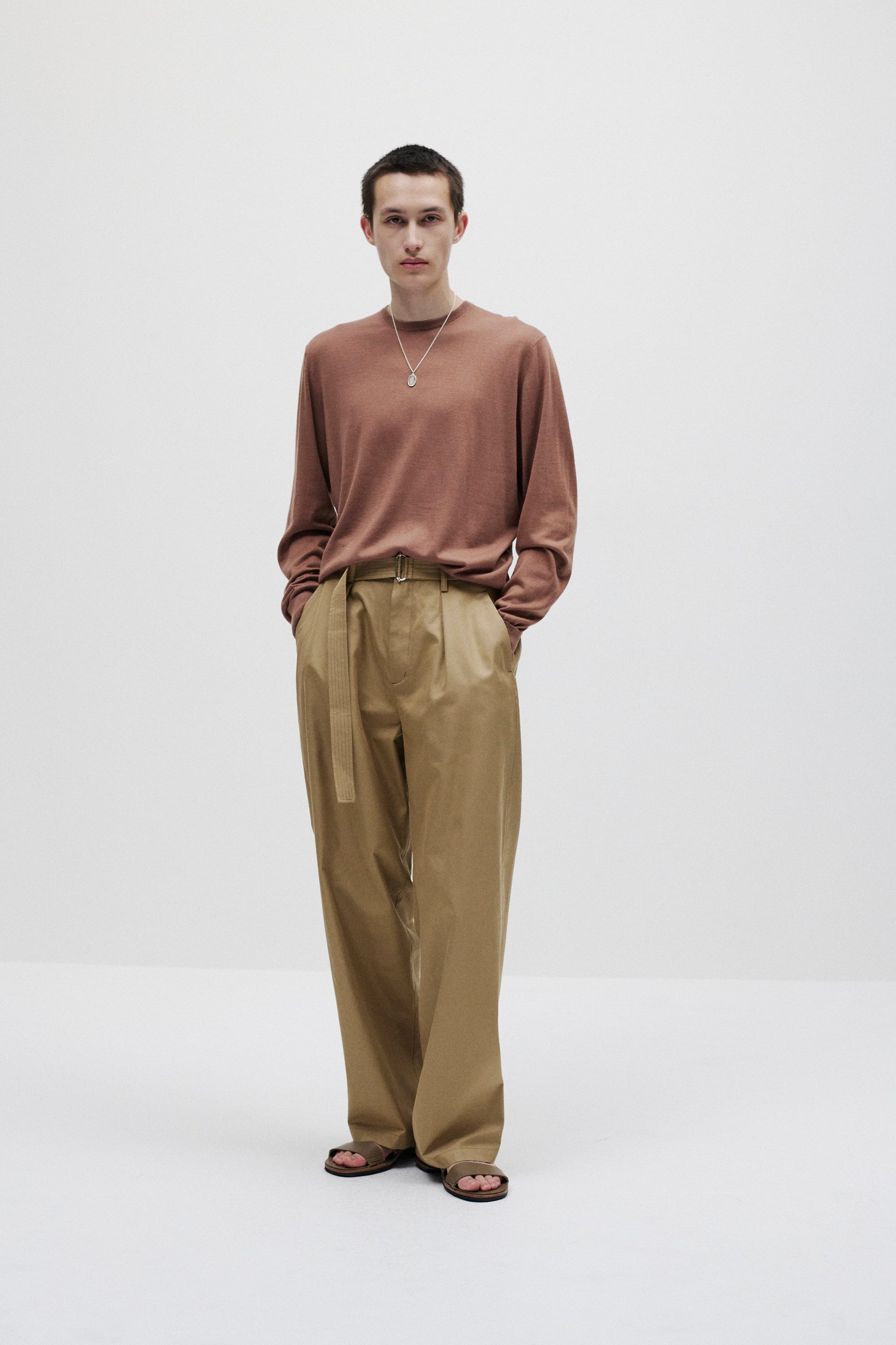 シルクカシミヤニット クルーネックプルオーバー