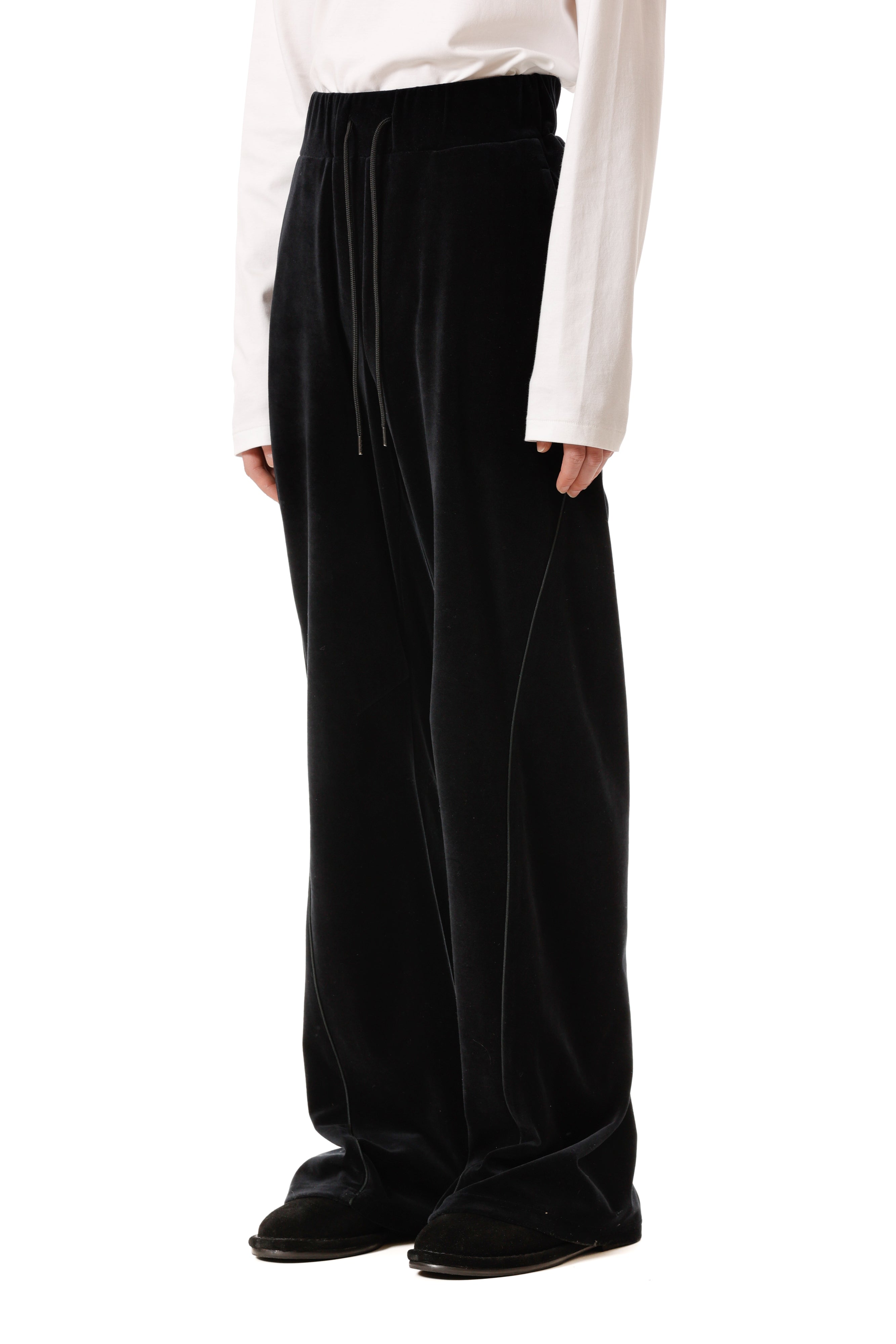 AP52-046 コットン/ポリエステルベロアジャージー 3Dトラックワイドパンツ