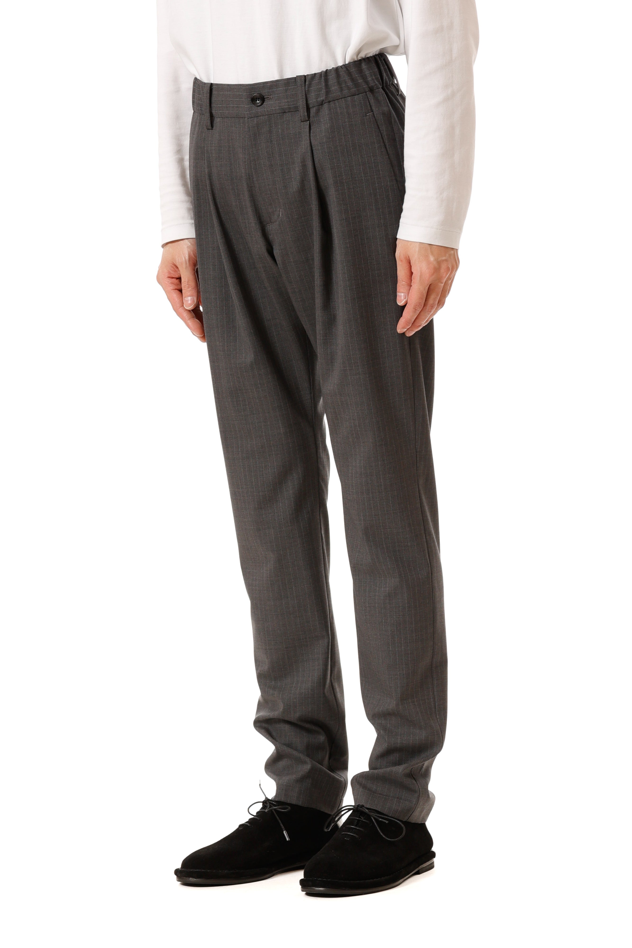 AP52-078 ポリエステル/ウール/シルクギャバジン レギュラーフィットイージーパンツ