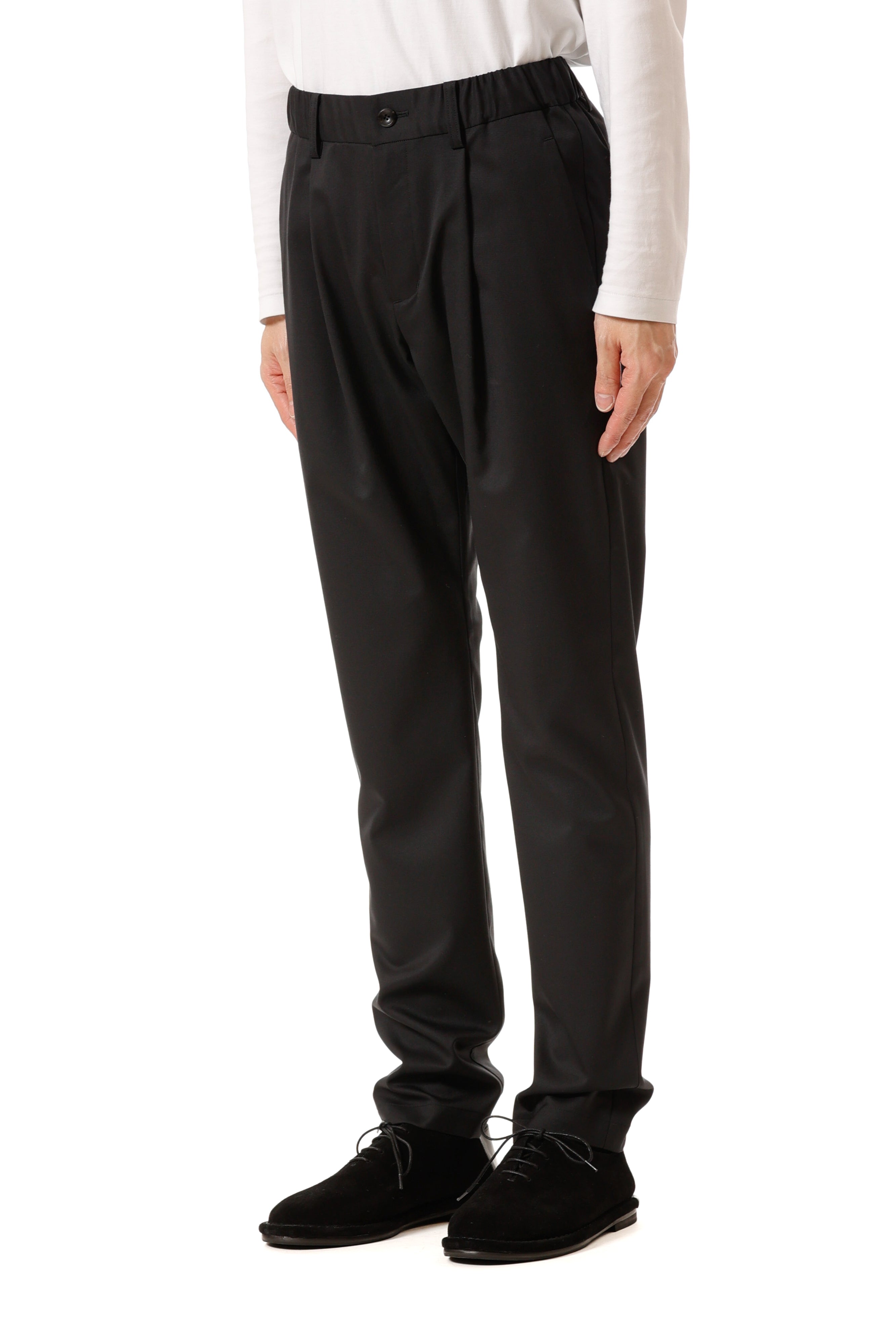 AP52-078 ポリエステル/ウール/シルクギャバジン レギュラーフィットイージーパンツ