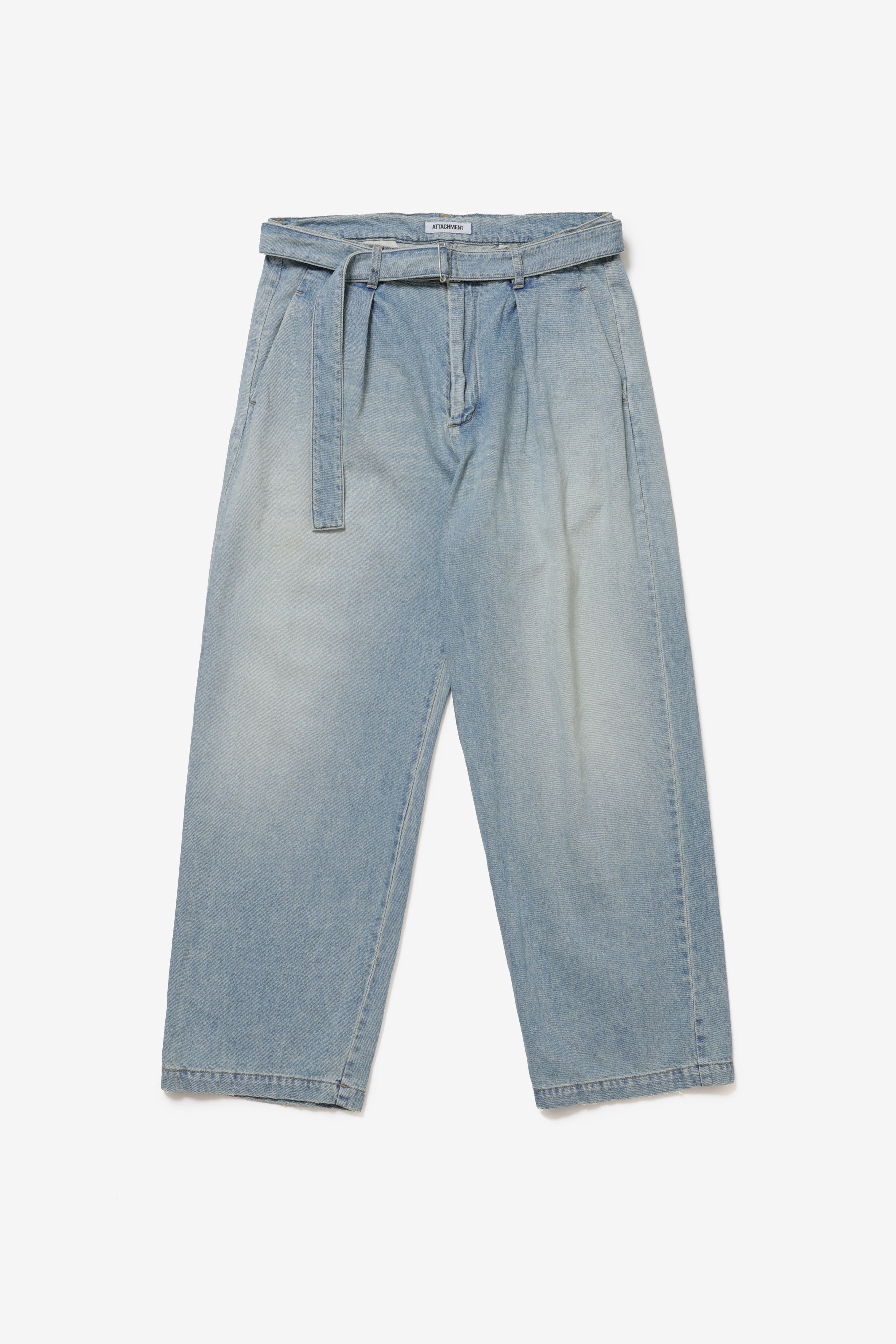 限定商品 AP52-124 11オンスデニム ベルト付き1タックワイドテーパードパンツ