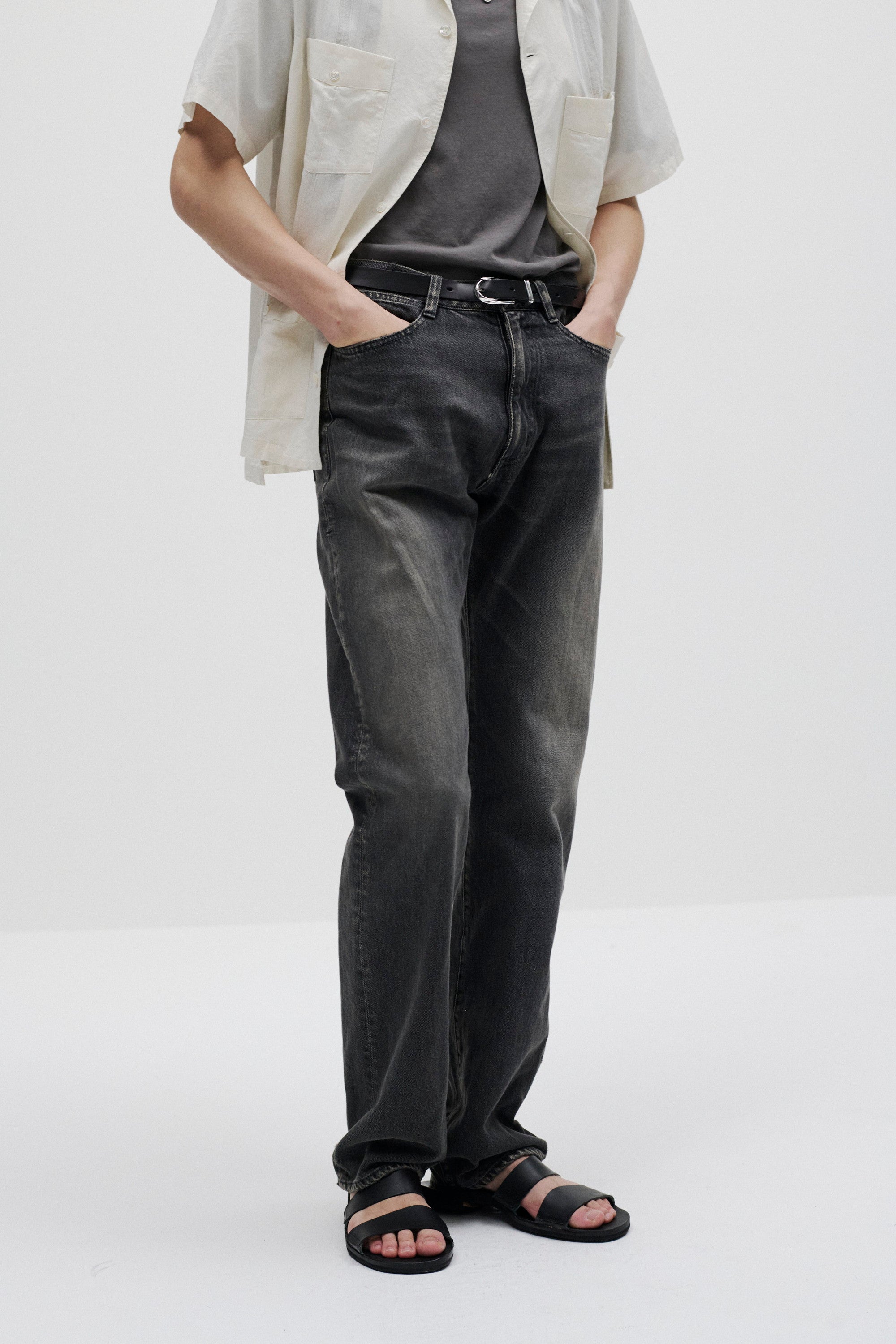 13オンスデニム ストレートジーンズ