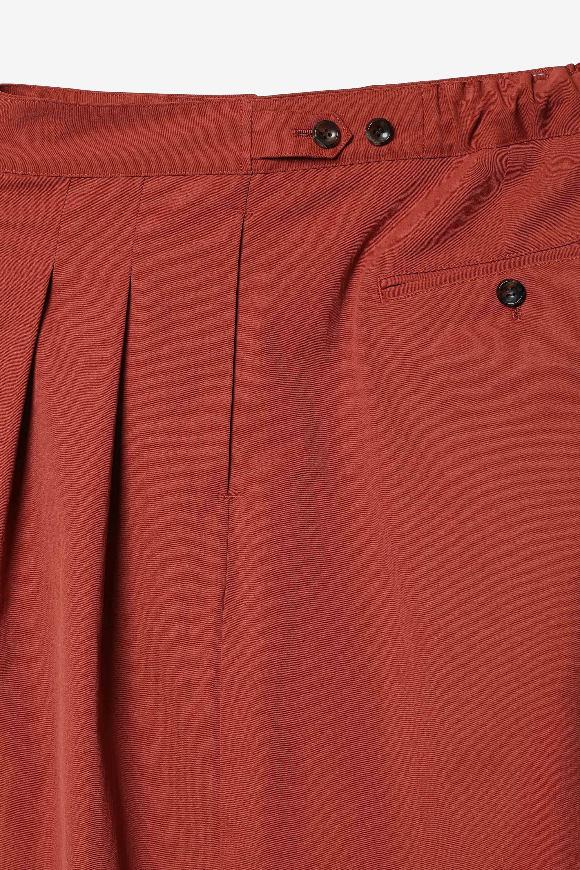 ポリエステル/コットン/リネンドライツイル ワイドパンツ