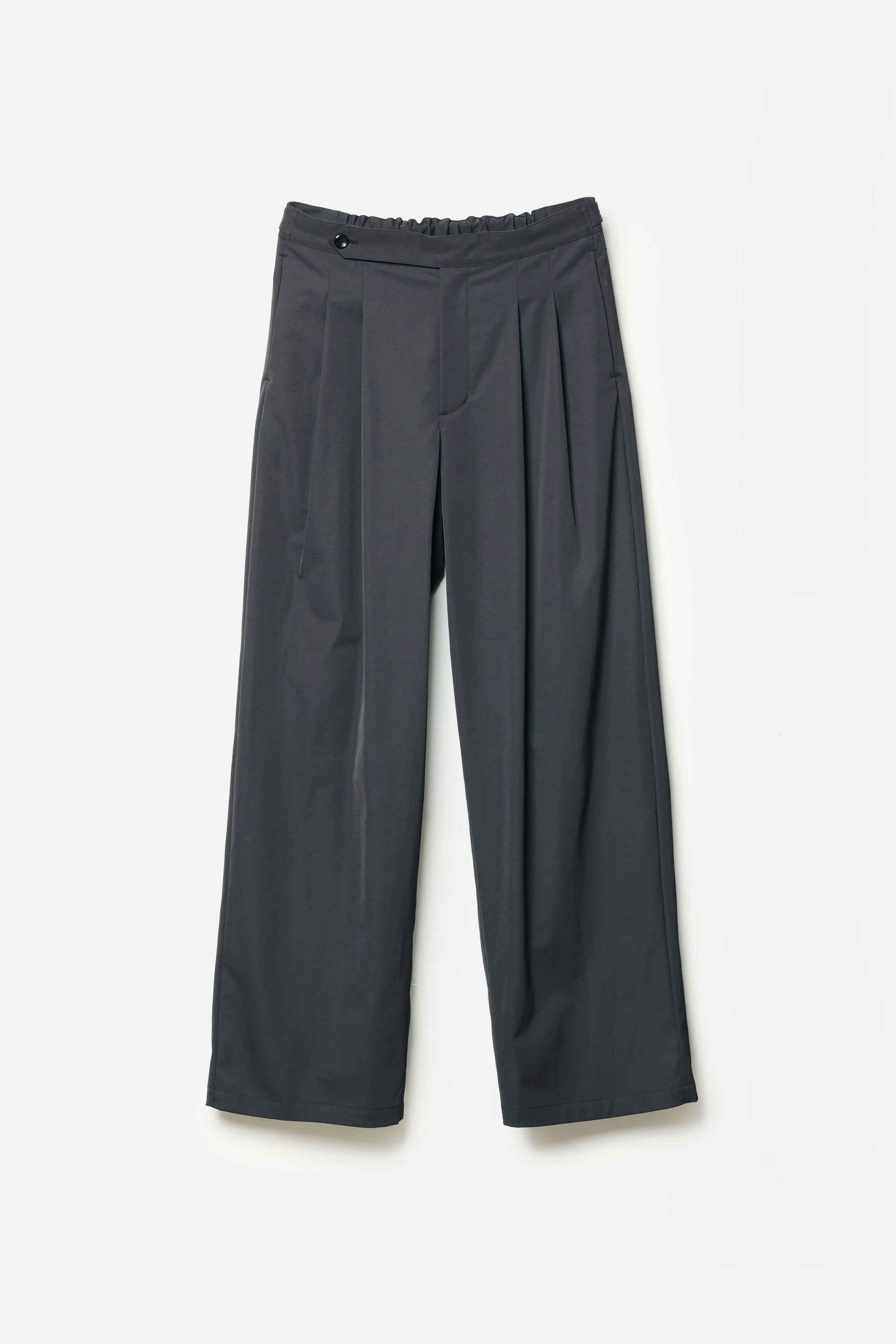 ポリエステル/コットン/リネンドライツイル ワイドパンツ〔AP61-024〕