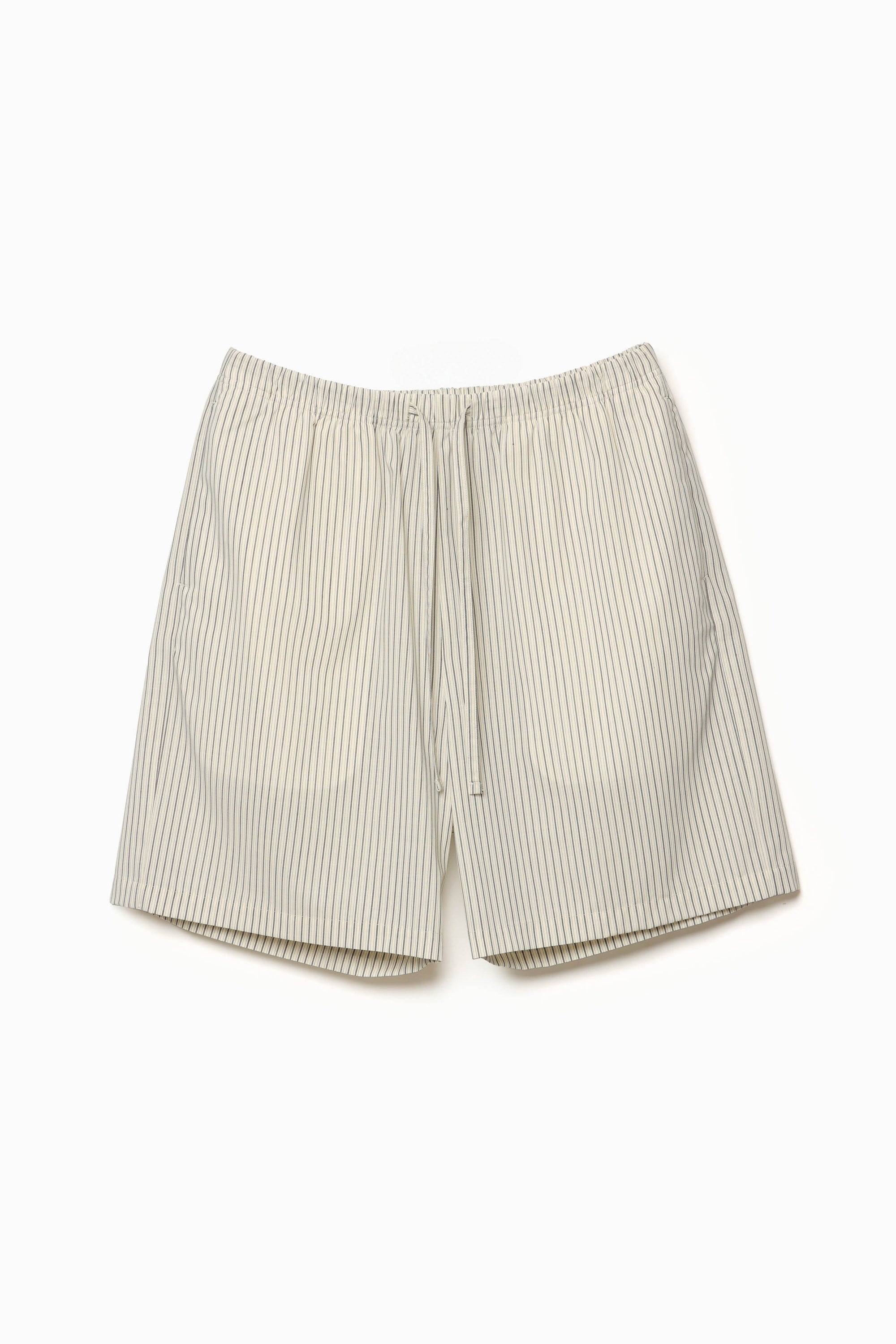 ウール/ポリエステル ストライプ イージーショートパンツ