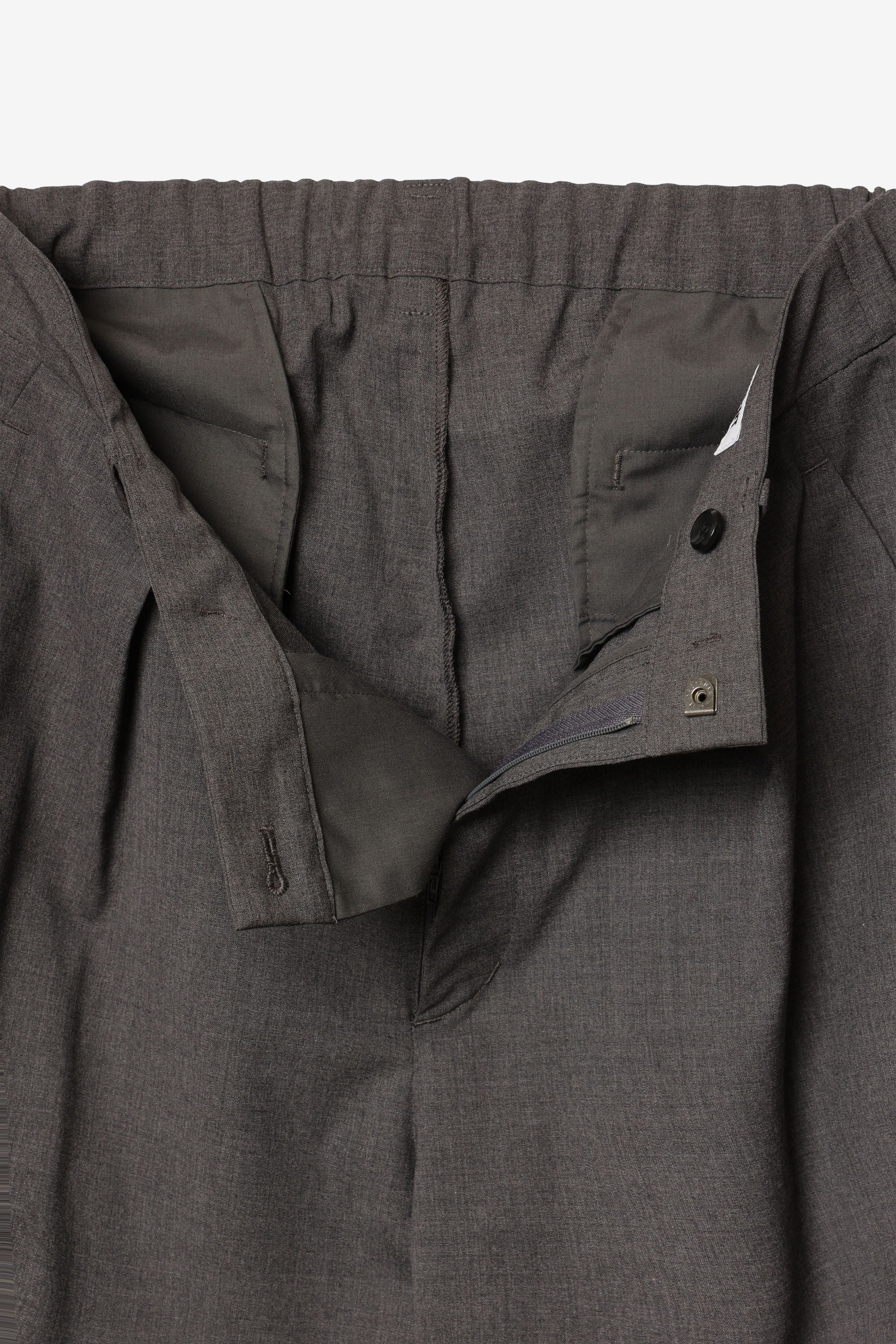 ウール/トリアセテート ストレッチトロ 1タックワイドパンツ