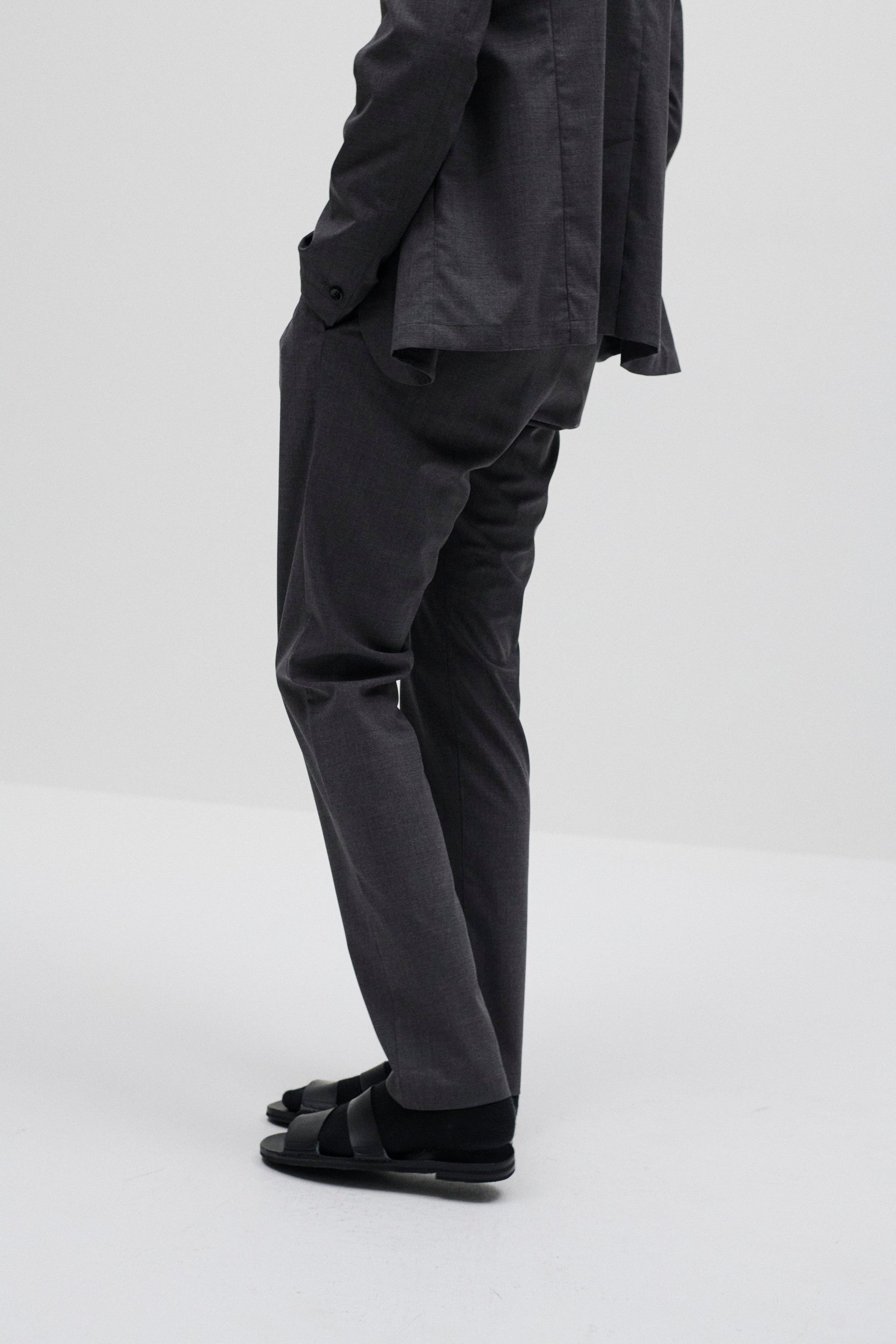 ウール/トリアセテート ストレッチトロ レギュラーフィットイージーパンツ