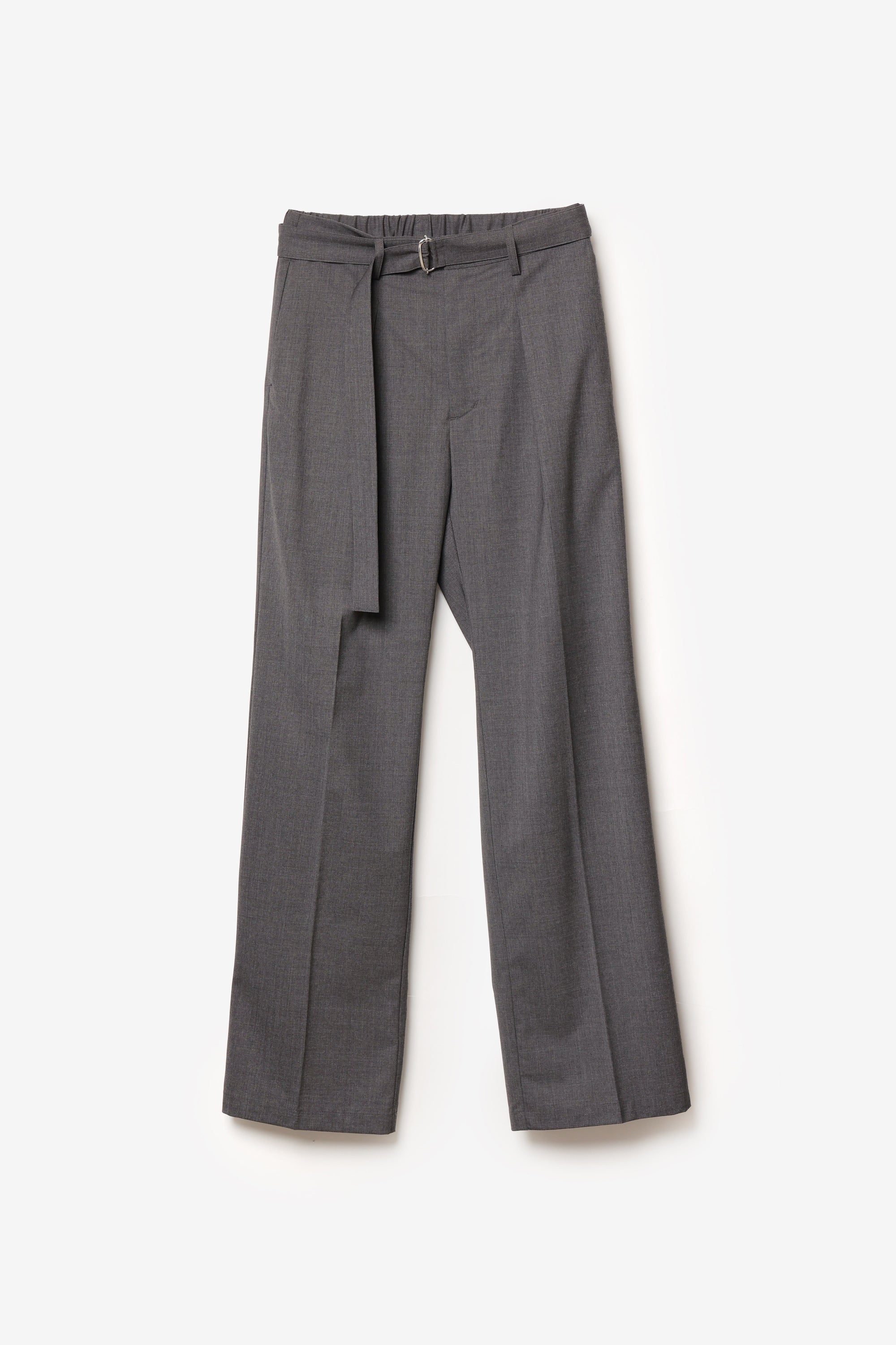ウール/トリアセテート ストレッチトロ ベルト付きストレートパンツ
