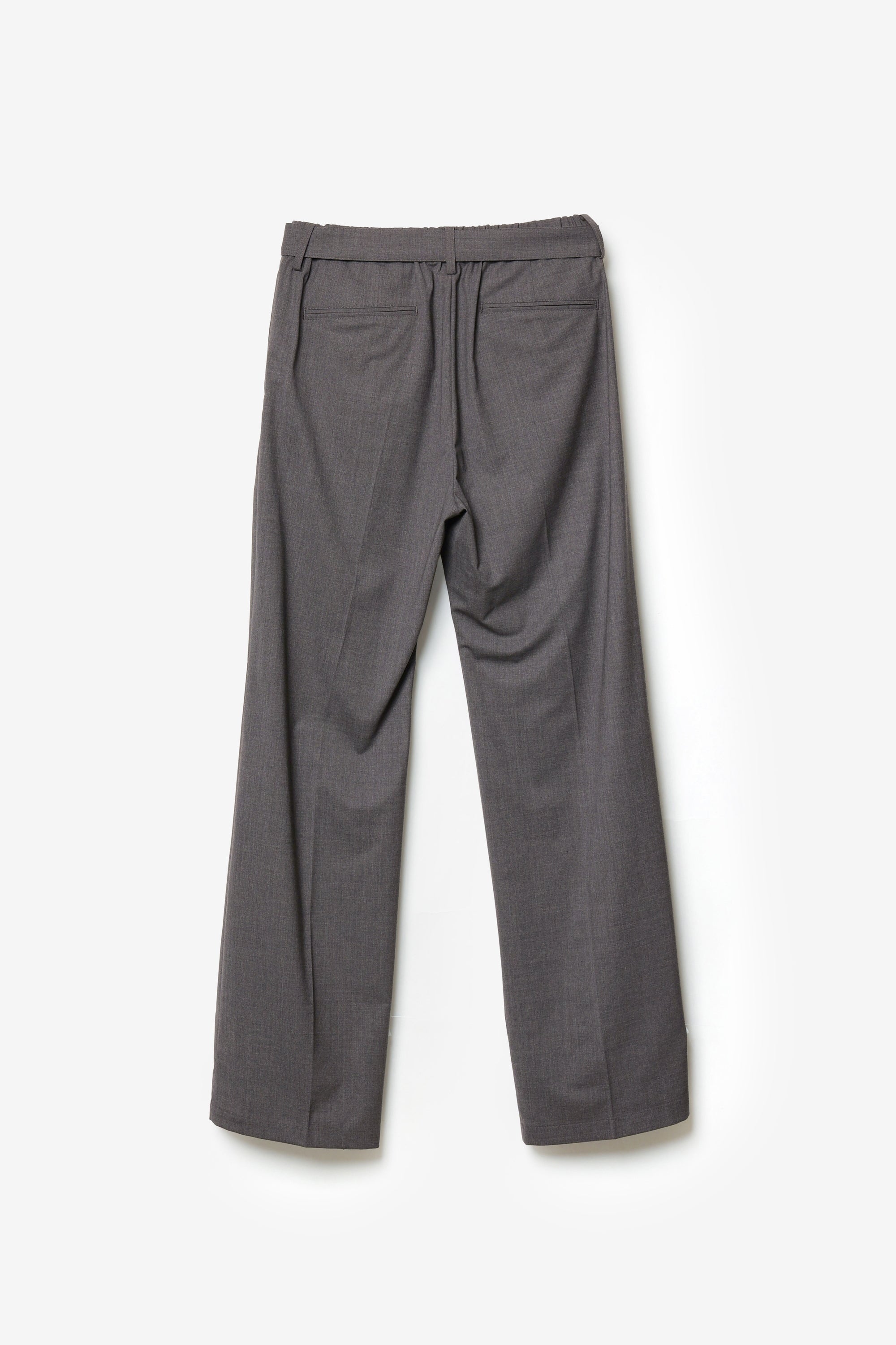 ウール/トリアセテート ストレッチトロ ベルト付きストレートパンツ