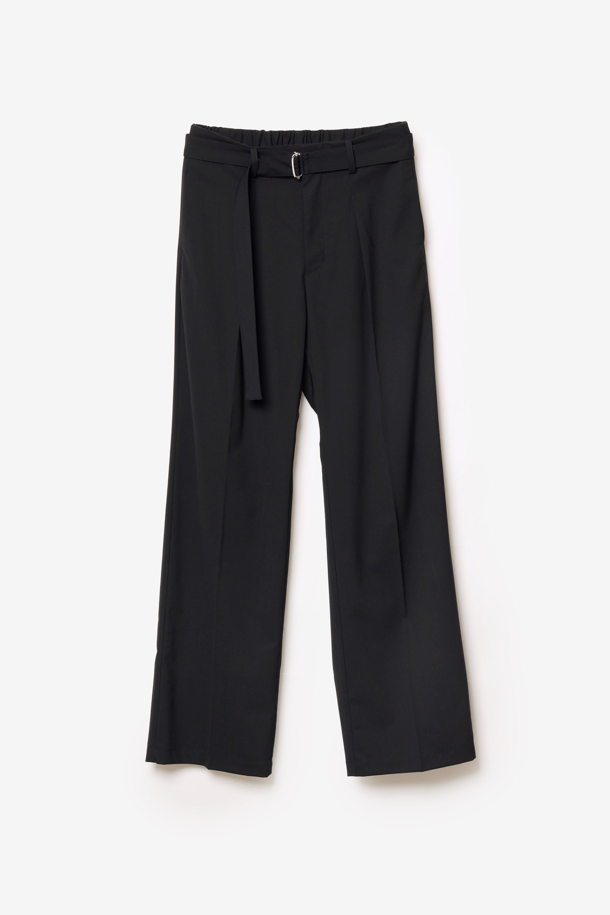 ウール/トリアセテート ストレッチトロ ベルト付きストレートパンツ