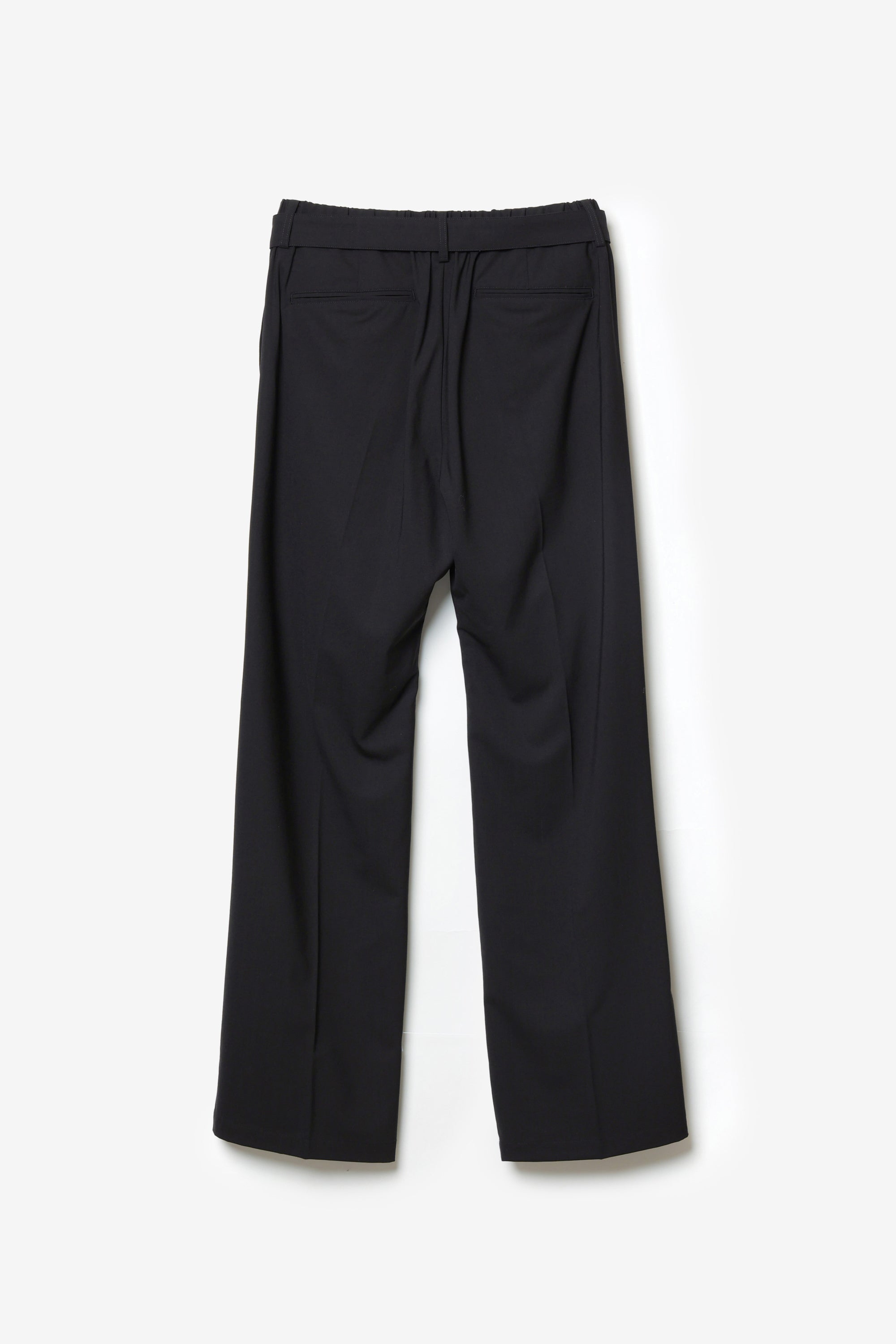 ウール/トリアセテート ストレッチトロ ベルト付きストレートパンツ