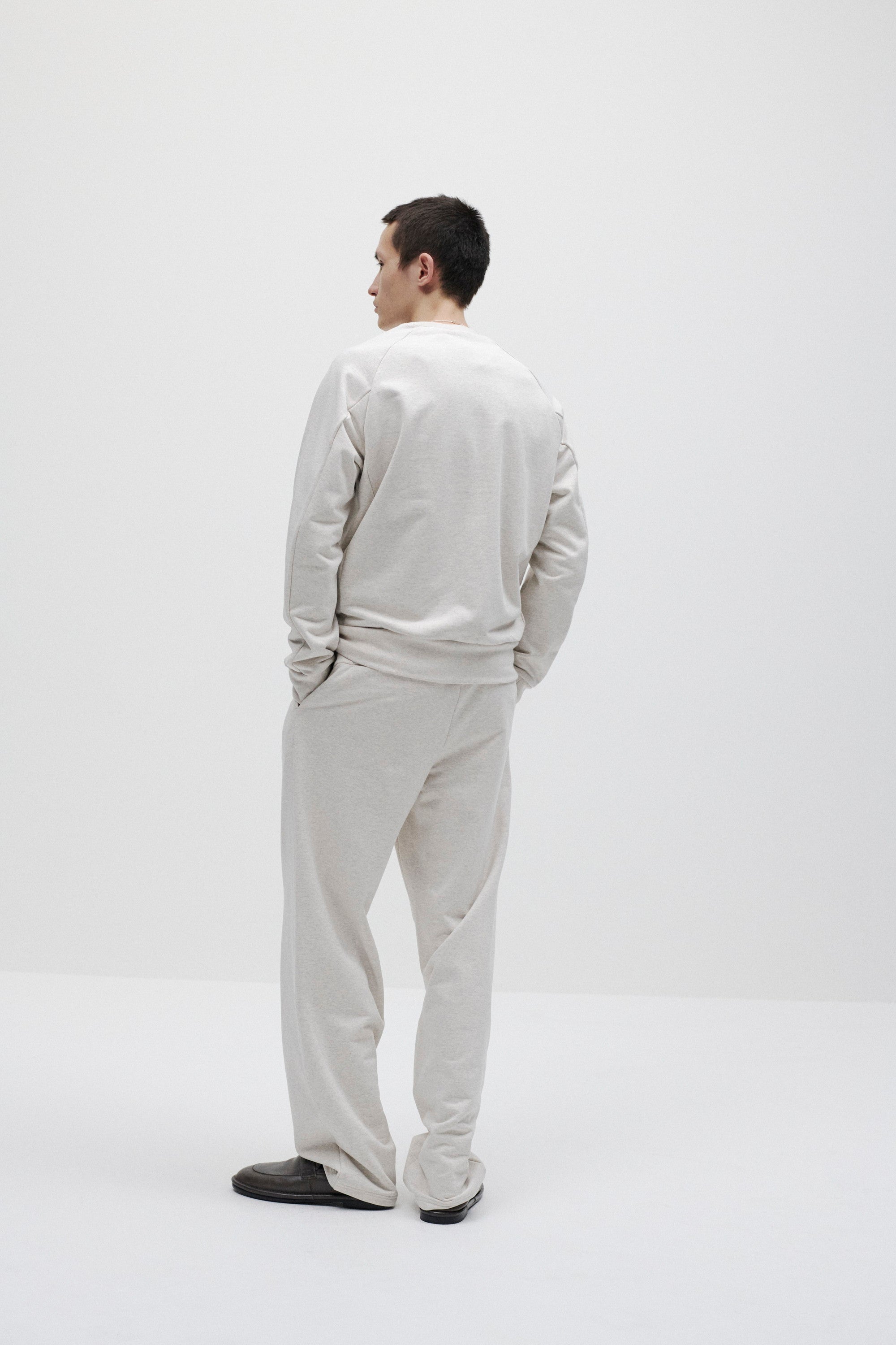 コットンストレッチテリー 1タックイージーパンツ