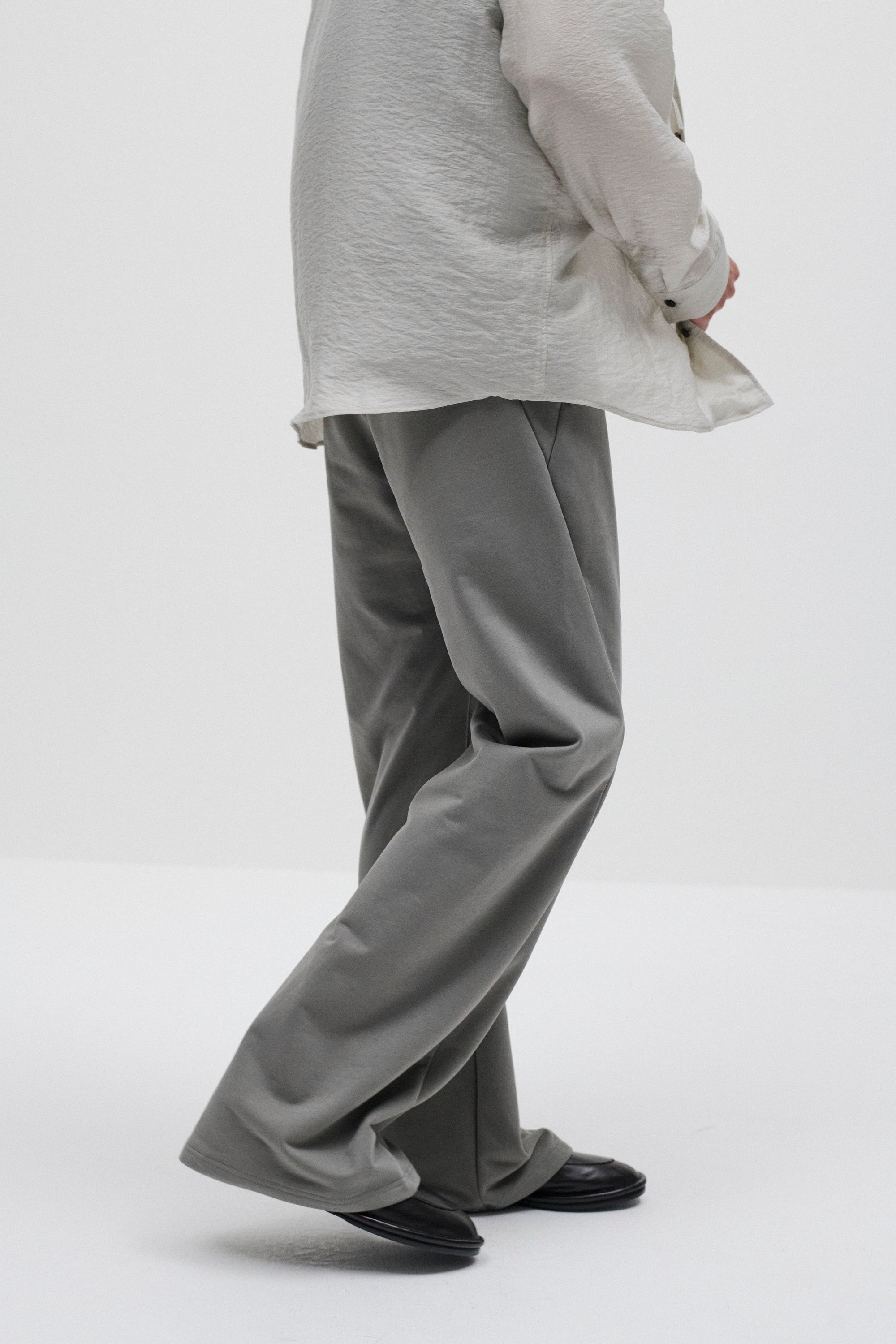 コットンストレッチテリー 3Dワイドパンツ