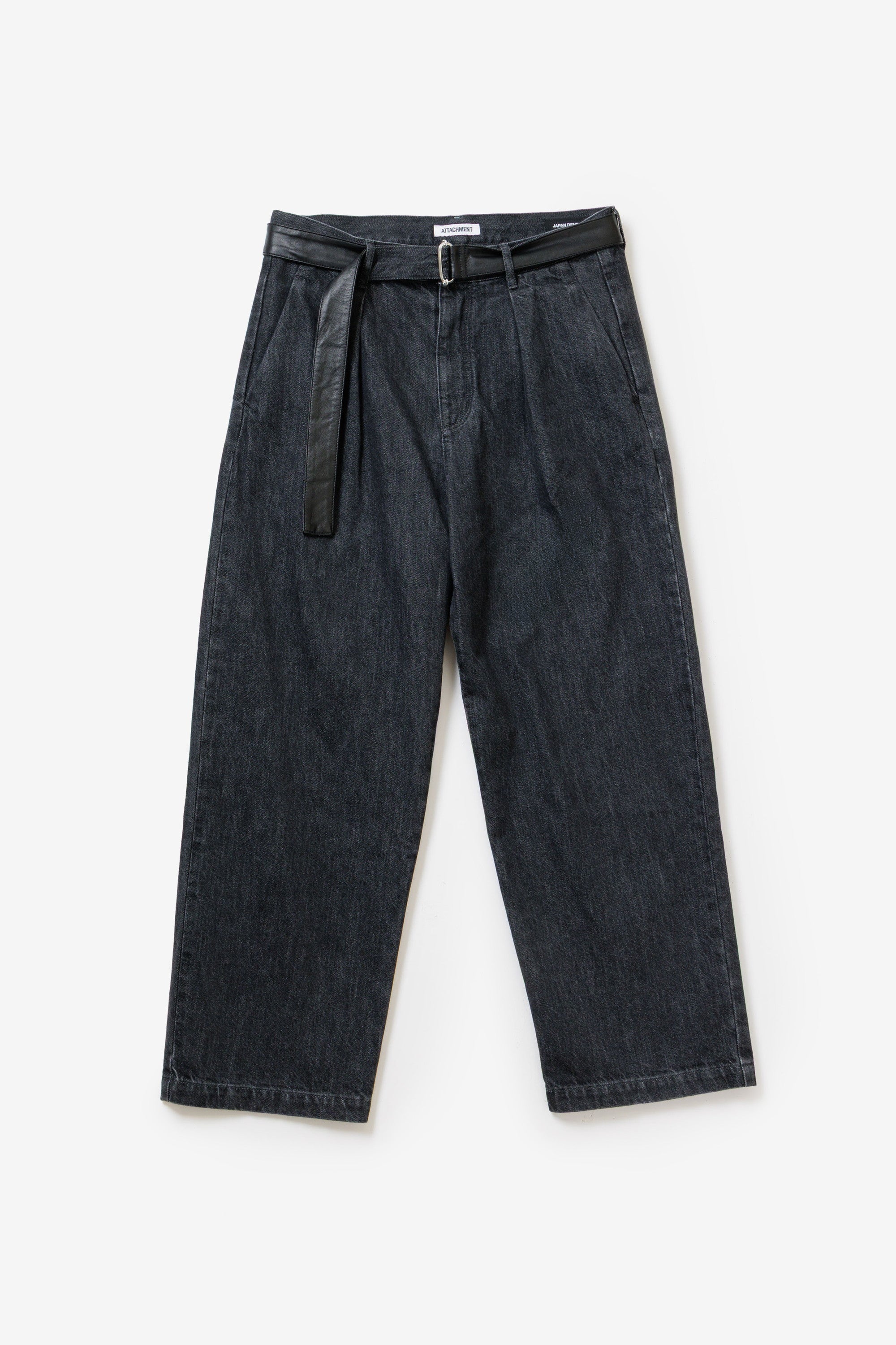 ATTACHMENT × JAPAN DENIM LEATHER BELTED VINTAGE PANTS