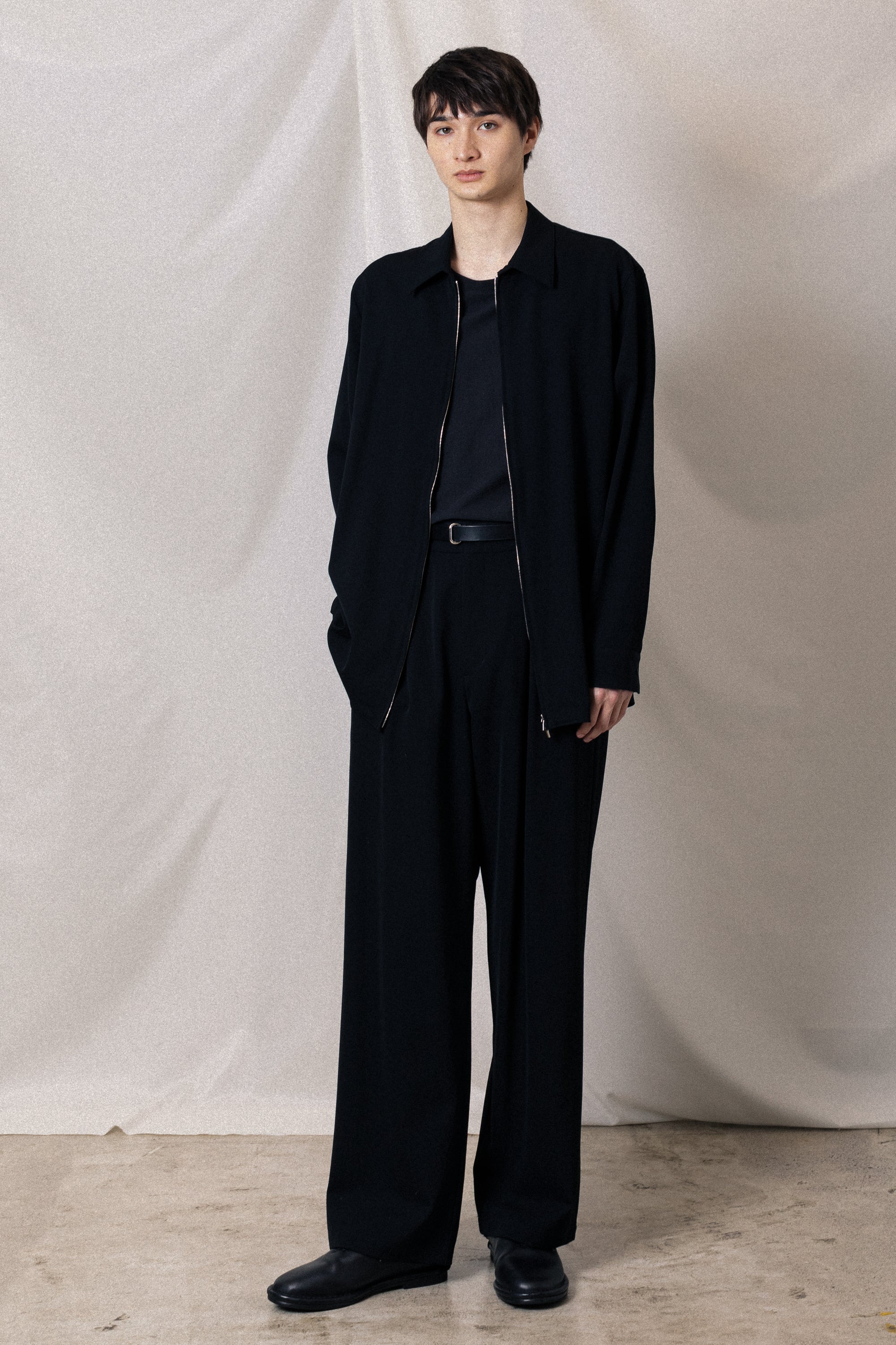 AS52-013 ハイツイストウールギャバジン ジップL/Sシャツ