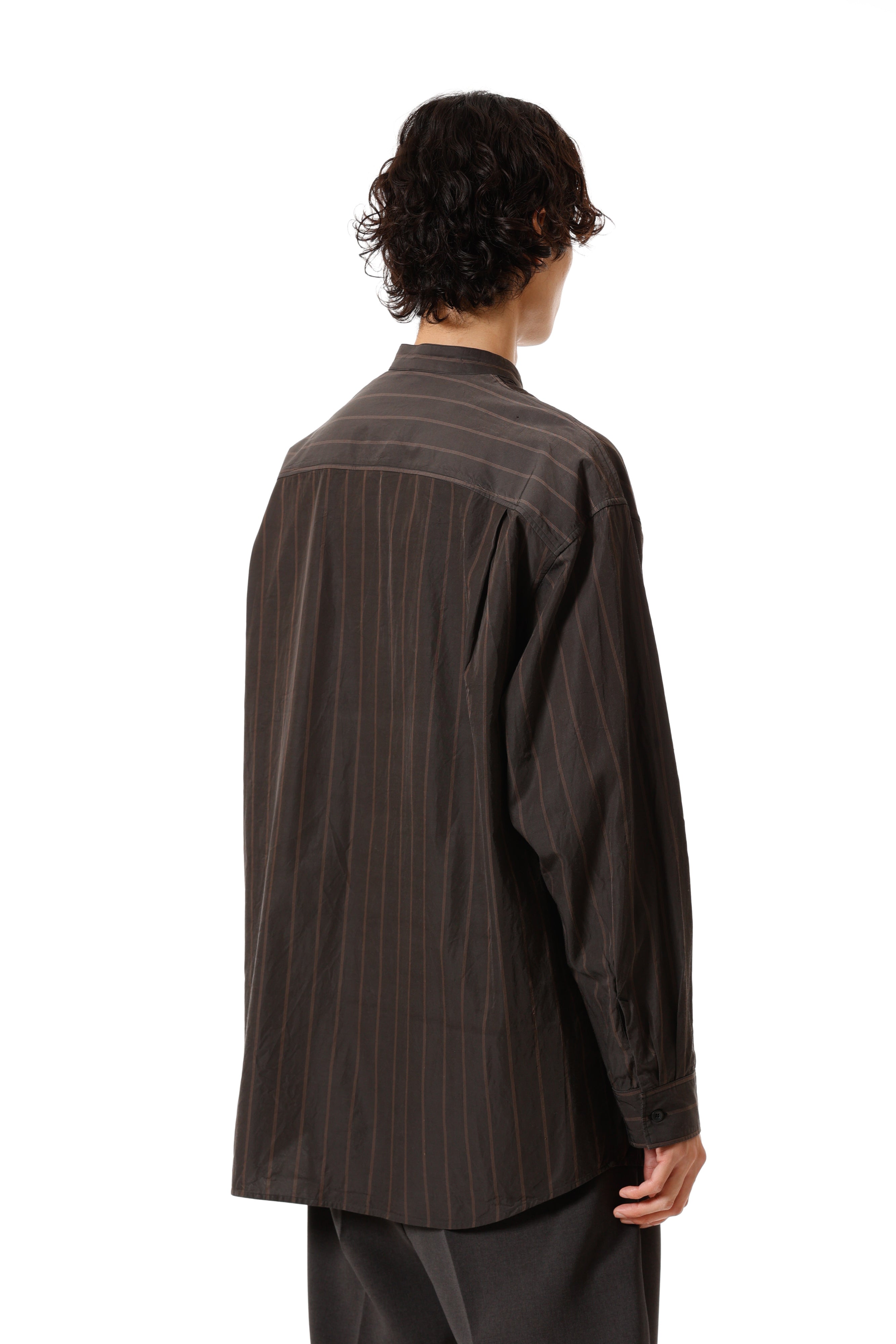 AS52-017 キュプラ/コットンストライプツイル L/Sシャツ