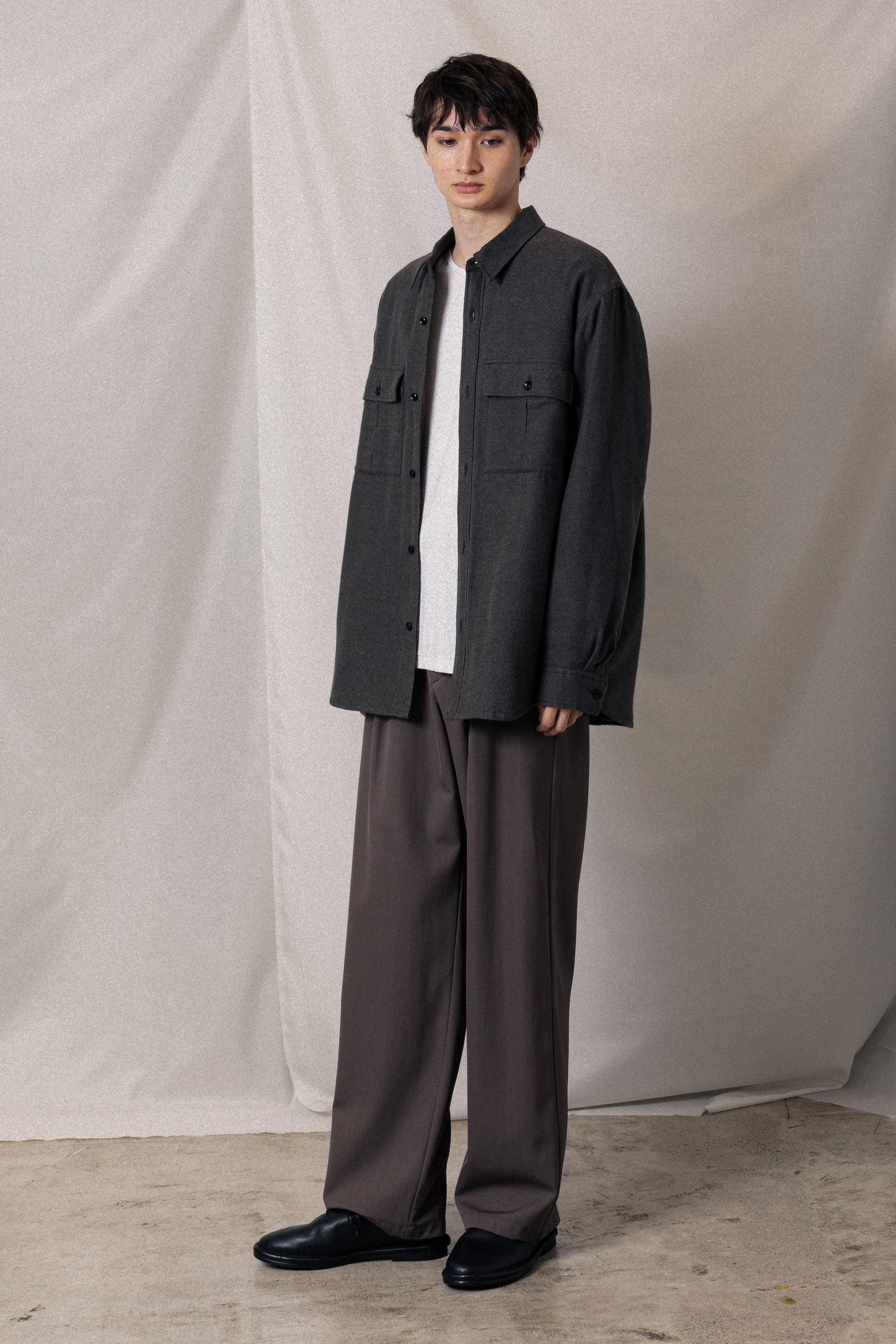 AS52-057 レーヨン/コットン/シルクフランネル パディングL/Sシャツ