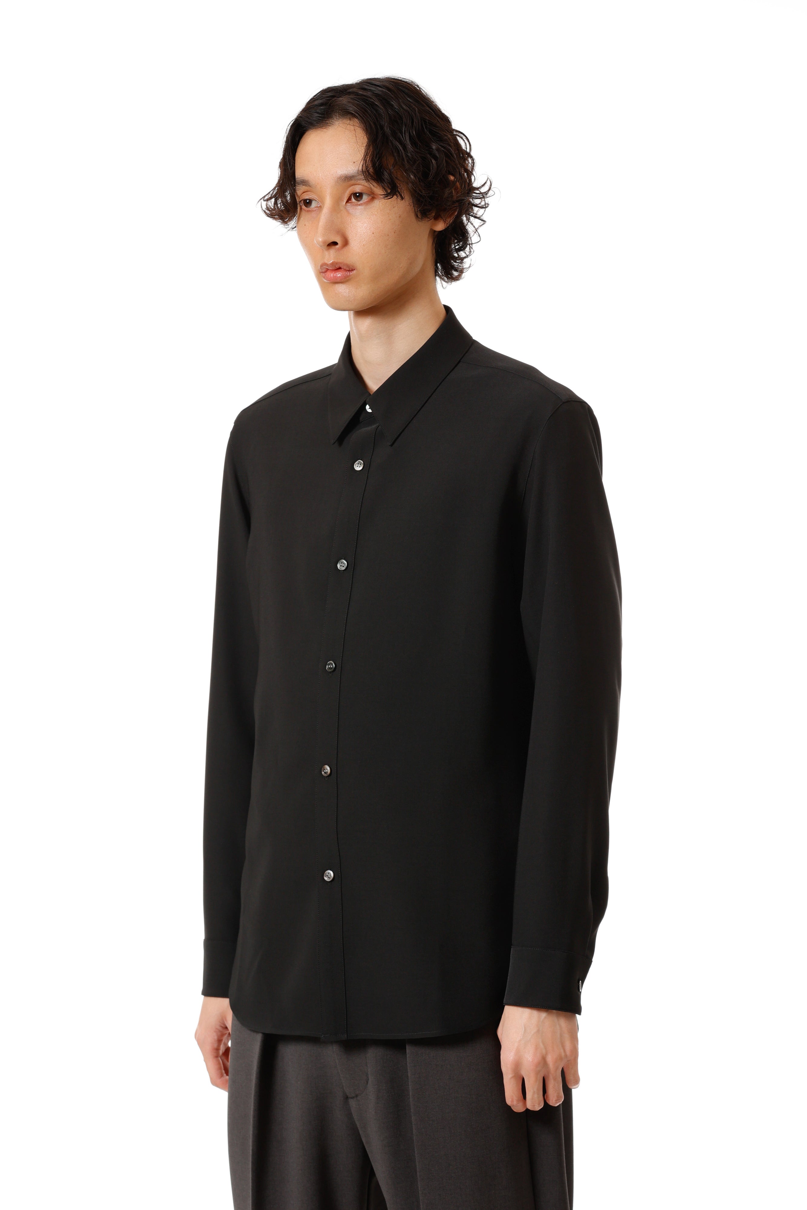 AS52-081 ポリエステルコンパクトツイル レギュラーカラードレスシャツ