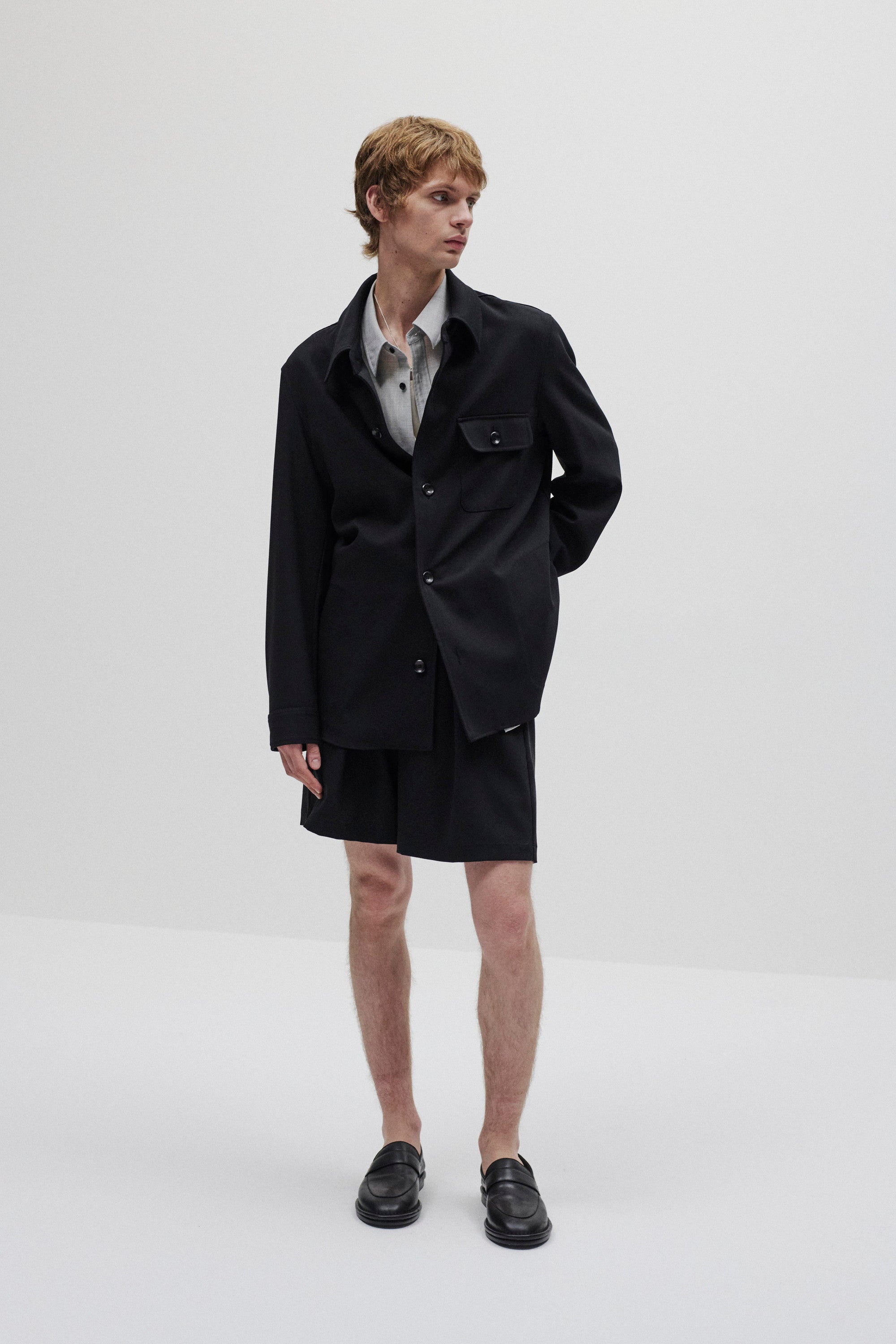 ハイツイストウールギャバジンキャンバス オーバーシャツ