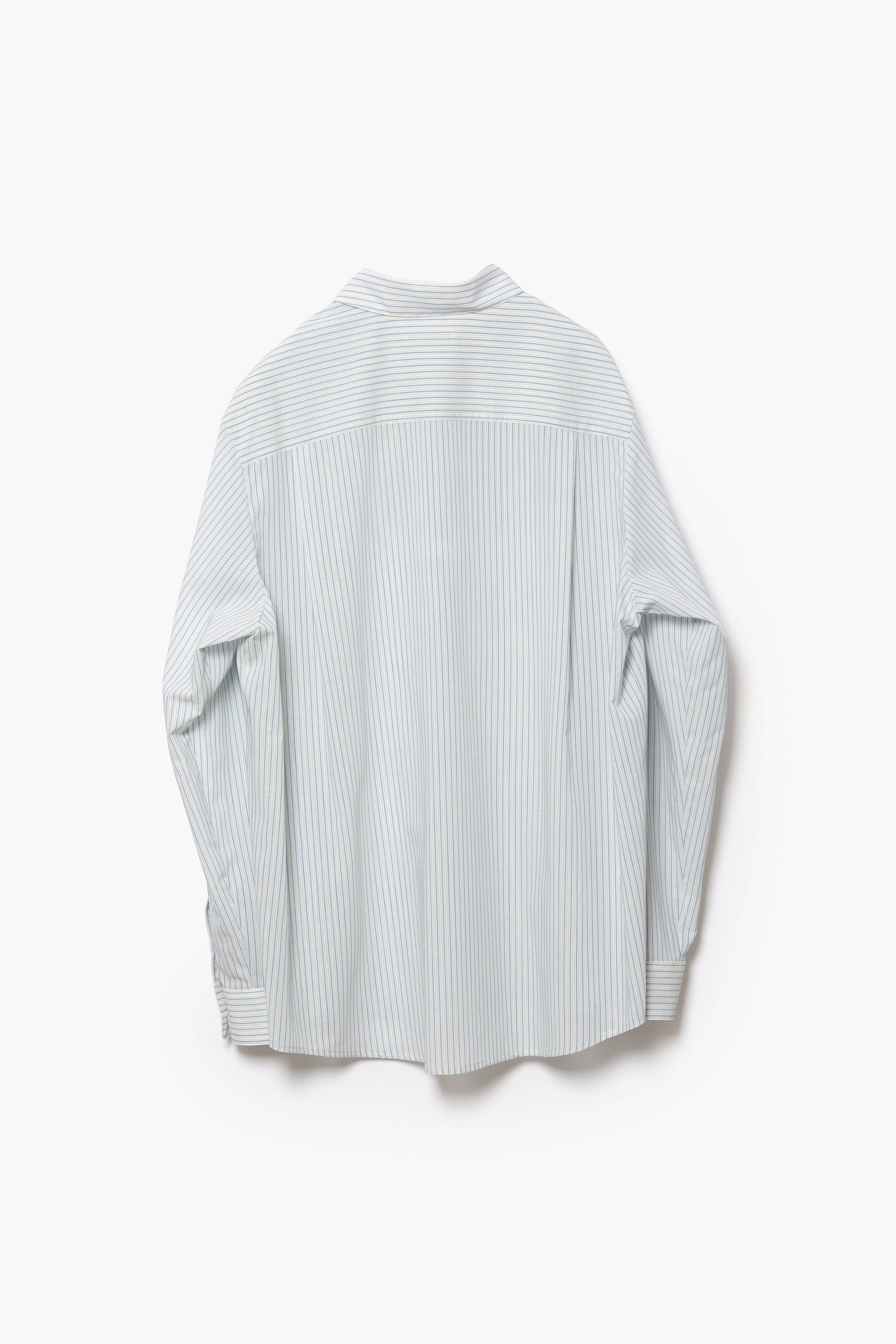 ウール/ポリエステル ストライプ L/Sシャツ