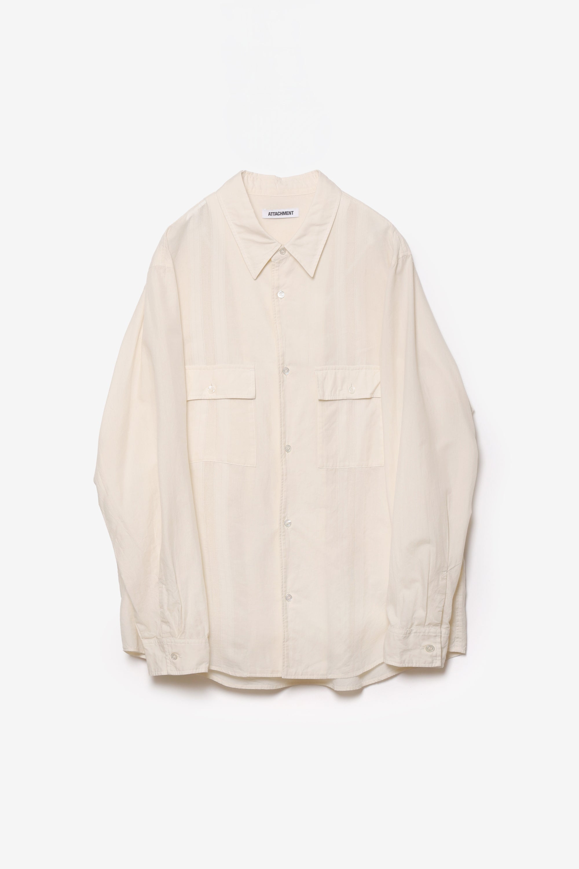 コットン/テンセル ジャカードローン パッチポケットL/S シャツ