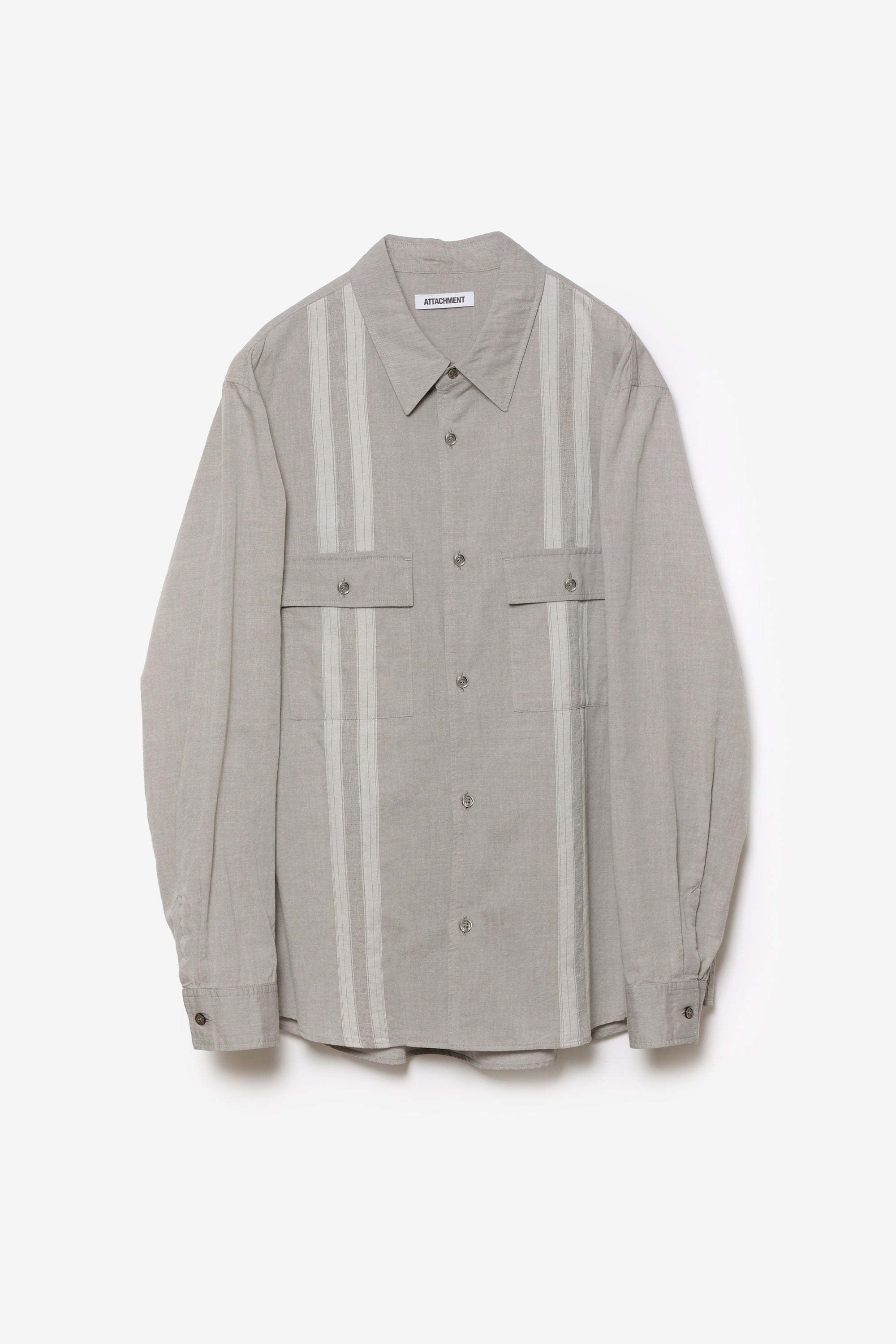 コットン/テンセル ジャカードローン パッチポケットL/S シャツ