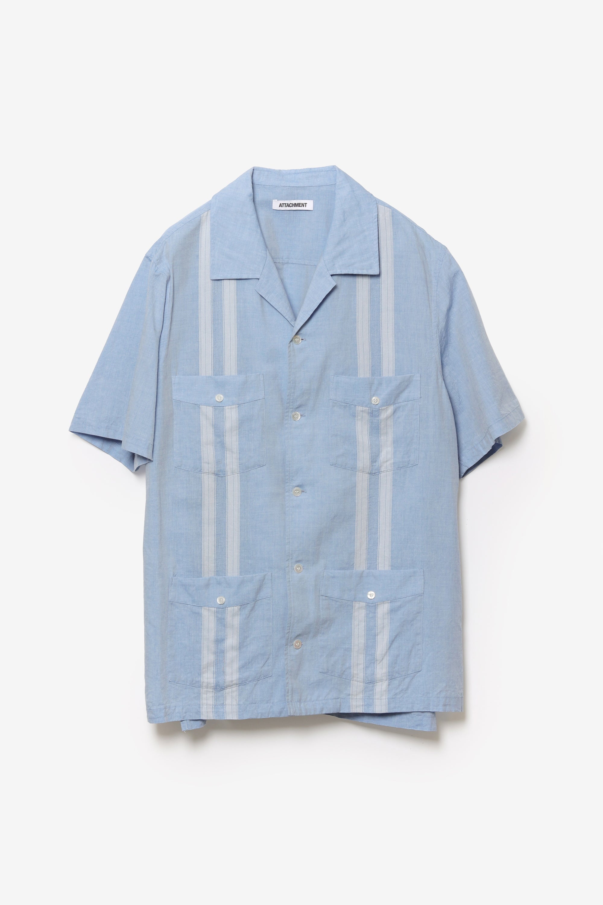 コットン/テンセル ジャカードローン キューバシャツ S/S