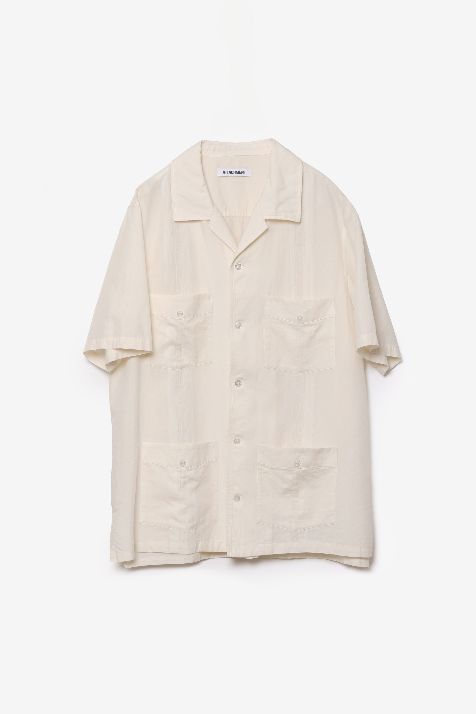 コットン/テンセル ジャカードローン キューバシャツ S/S