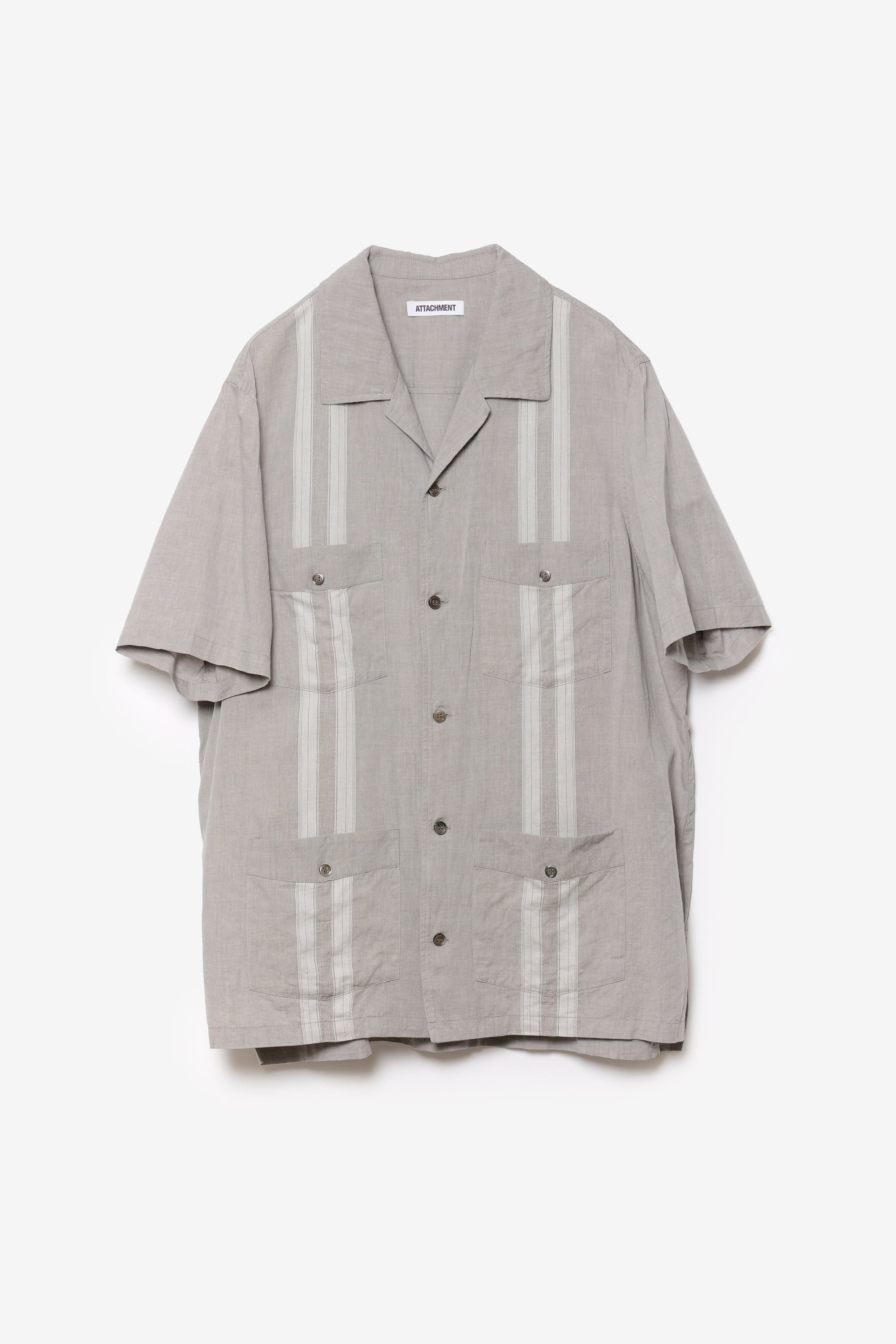 コットン/テンセル ジャカードローン キューバシャツ S/S