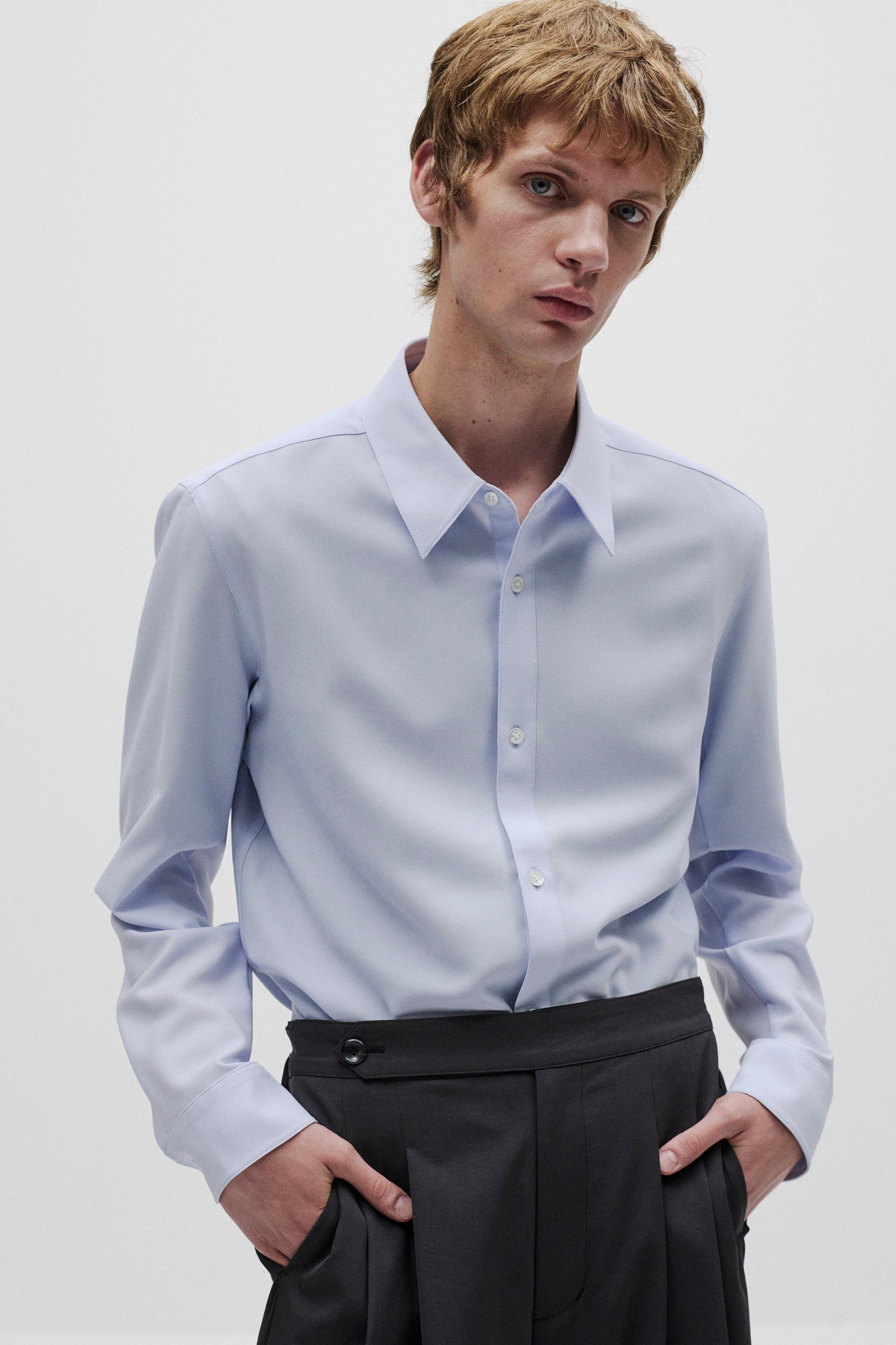 ポリエステルコンパクトツイル レギュラーカラードレスシャツ